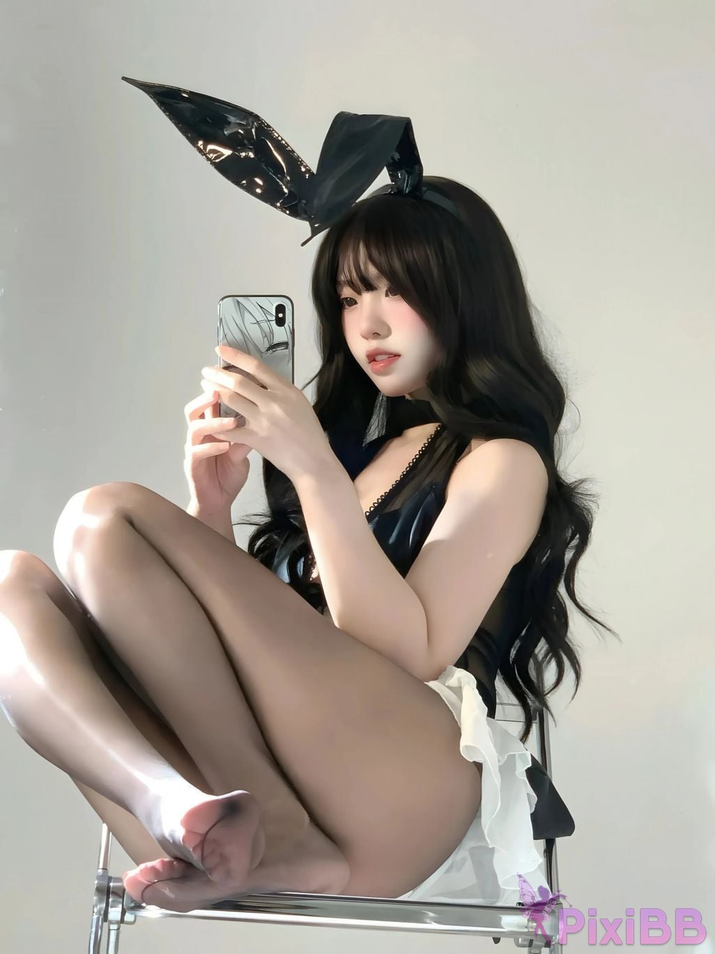 Cosplayer Real treasure black silk rabbit PixiBB.COM 006