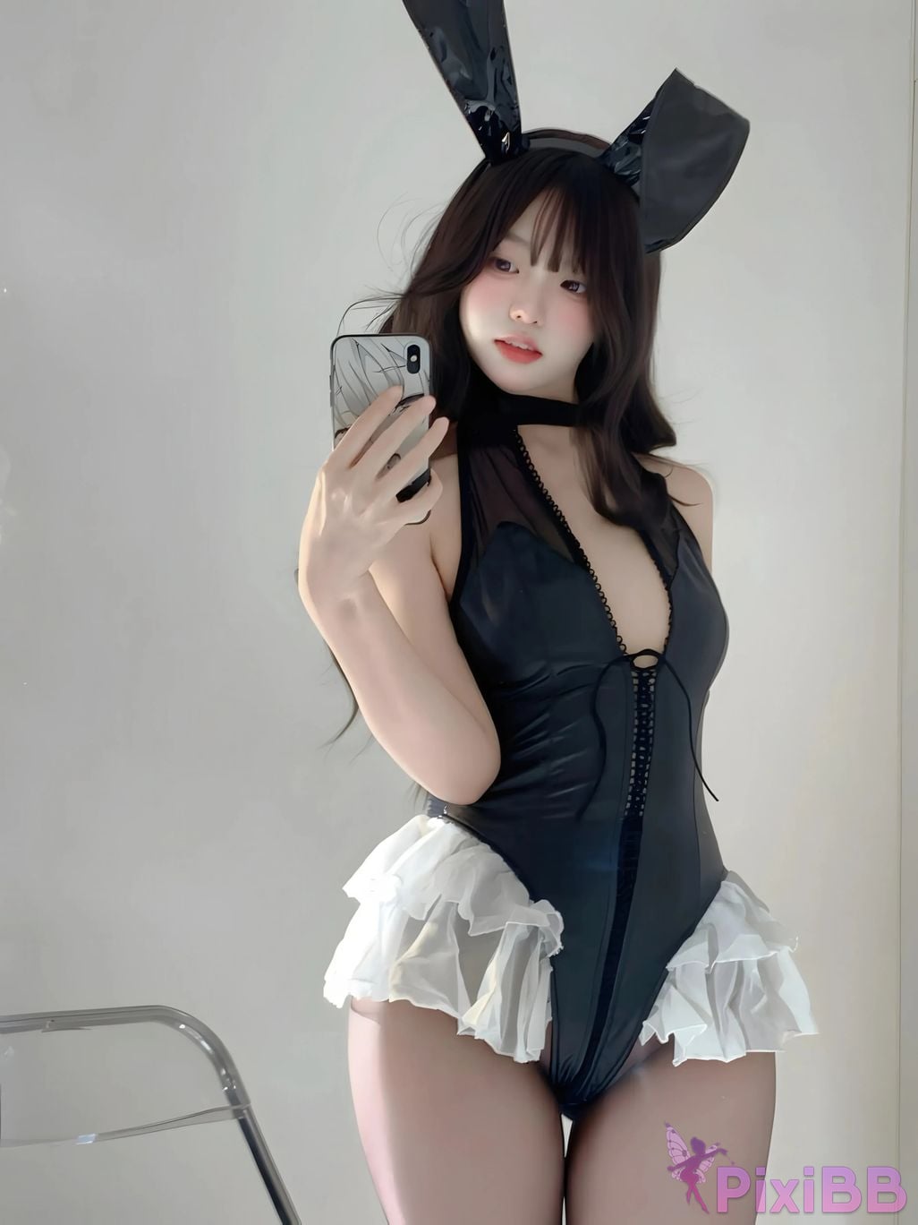 Cosplayer Real treasure black silk rabbit PixiBB.COM 009