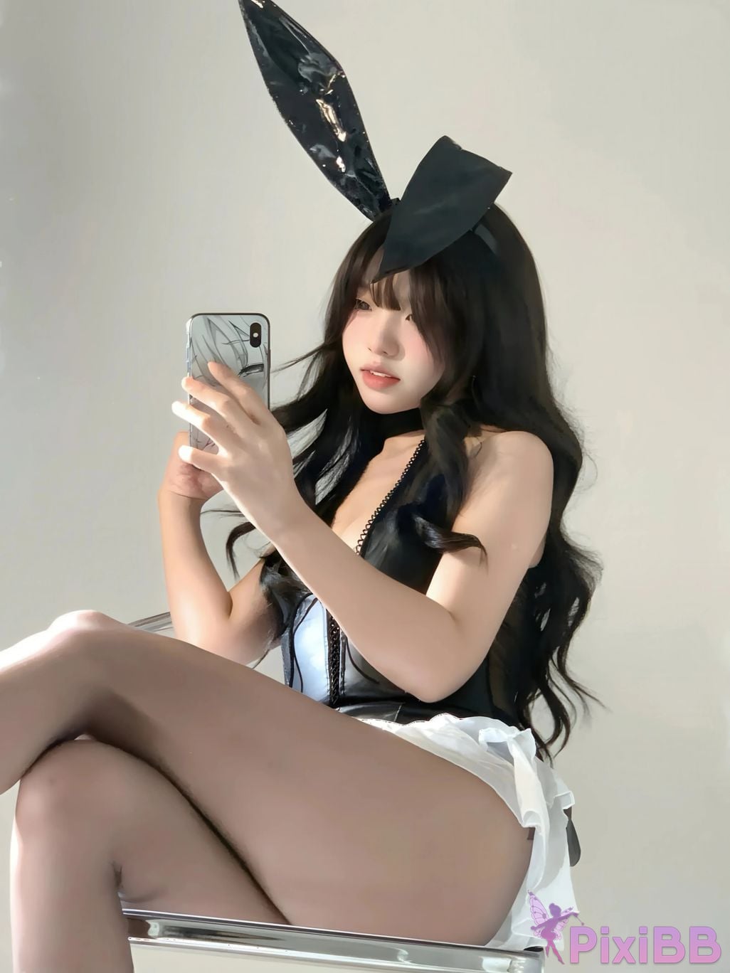 Cosplayer Real treasure black silk rabbit PixiBB.COM 015