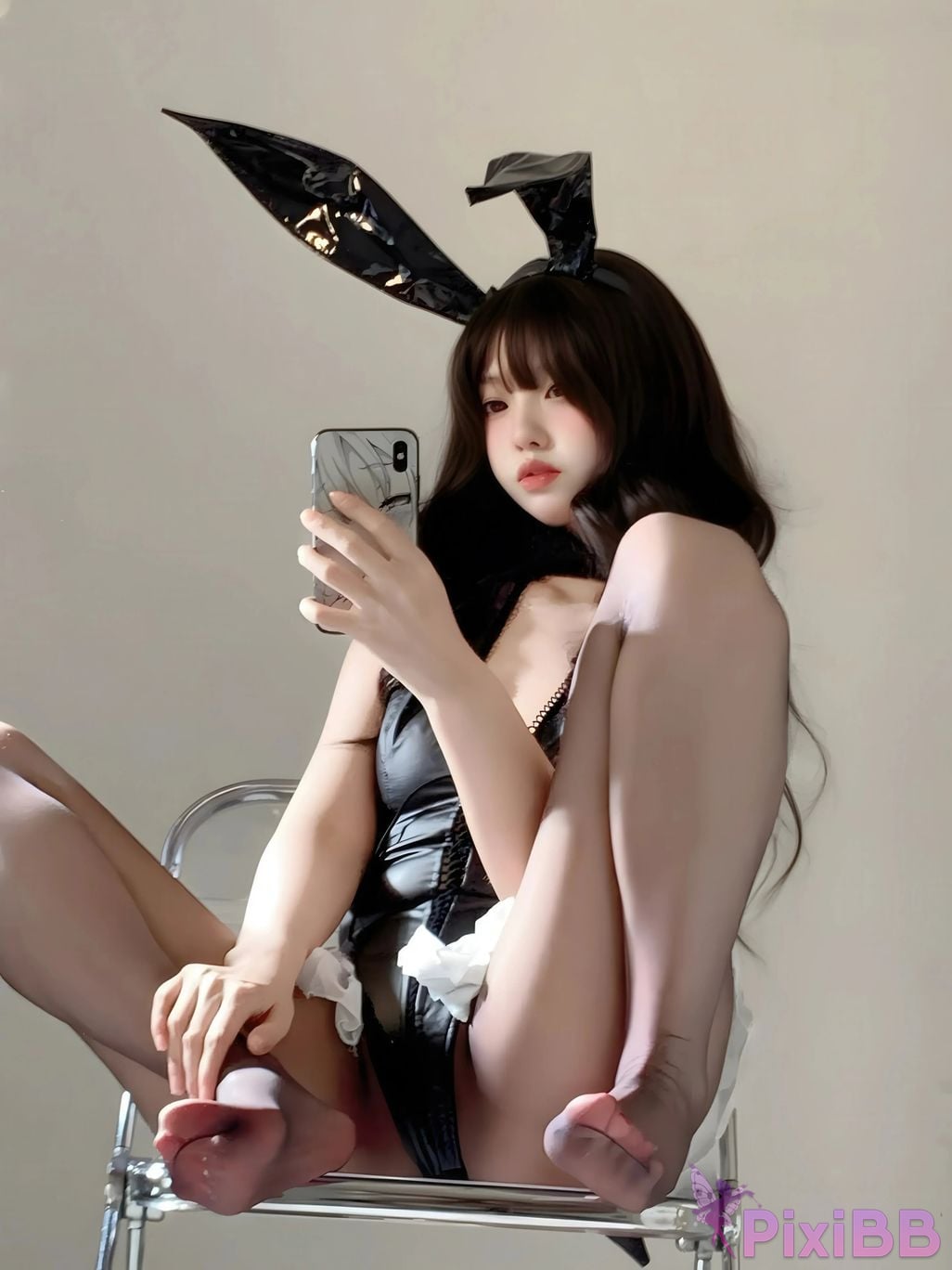 Cosplayer Real treasure black silk rabbit PixiBB.COM 019