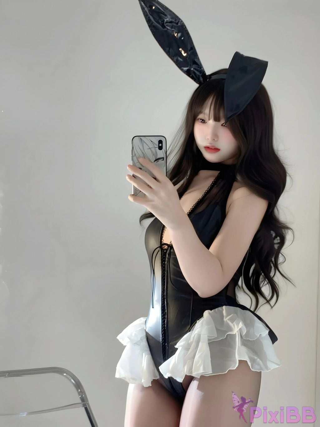 Cosplayer Real treasure black silk rabbit PixiBB.COM 023