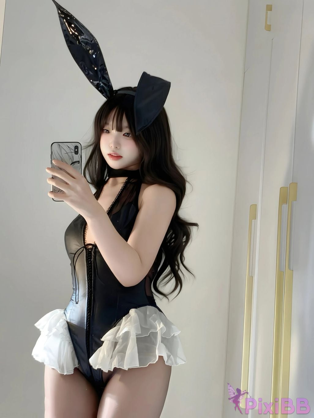 Cosplayer Real treasure black silk rabbit PixiBB.COM 035
