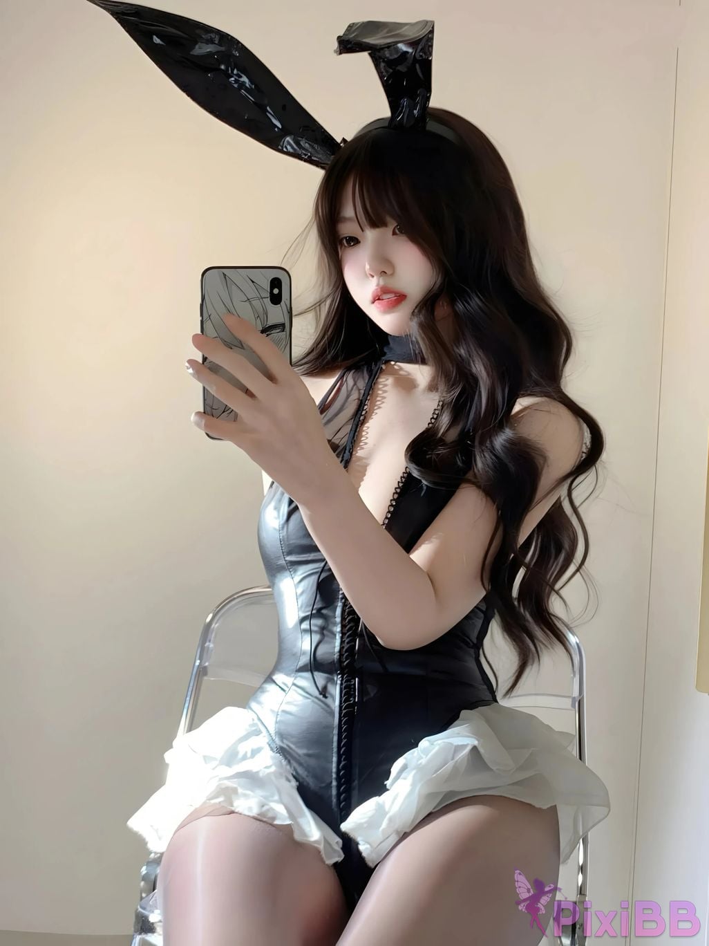 Cosplayer Real treasure black silk rabbit PixiBB.COM 040