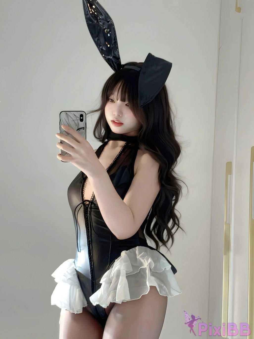 Cosplayer Real treasure black silk rabbit PixiBB.COM 047