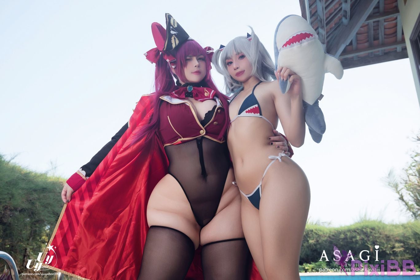 Uy Uy & Asagi Kawaii Houshou Marine & Gawr Gura PixiBB.COM