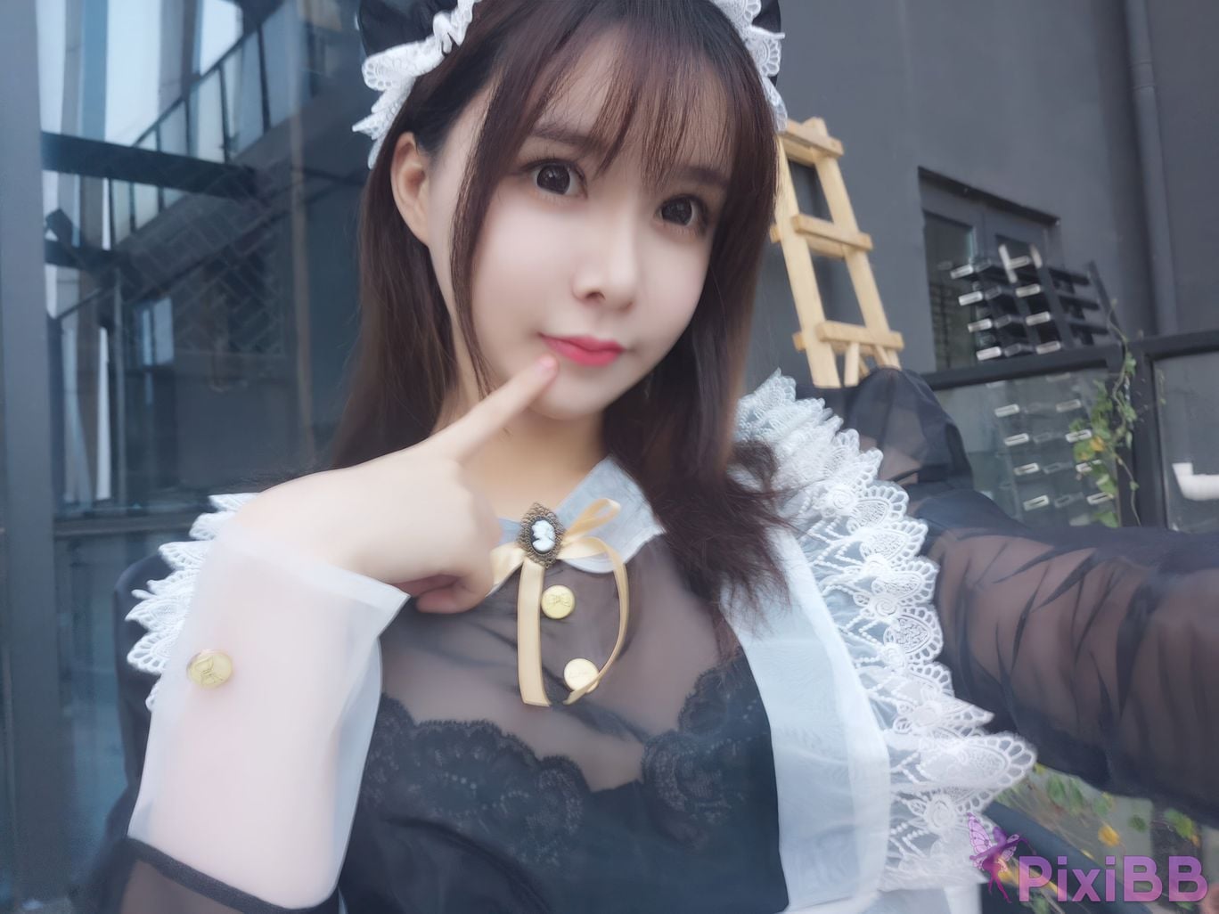 Cosplayer amazon catfish Black transparent maid PixiBB.COM 018