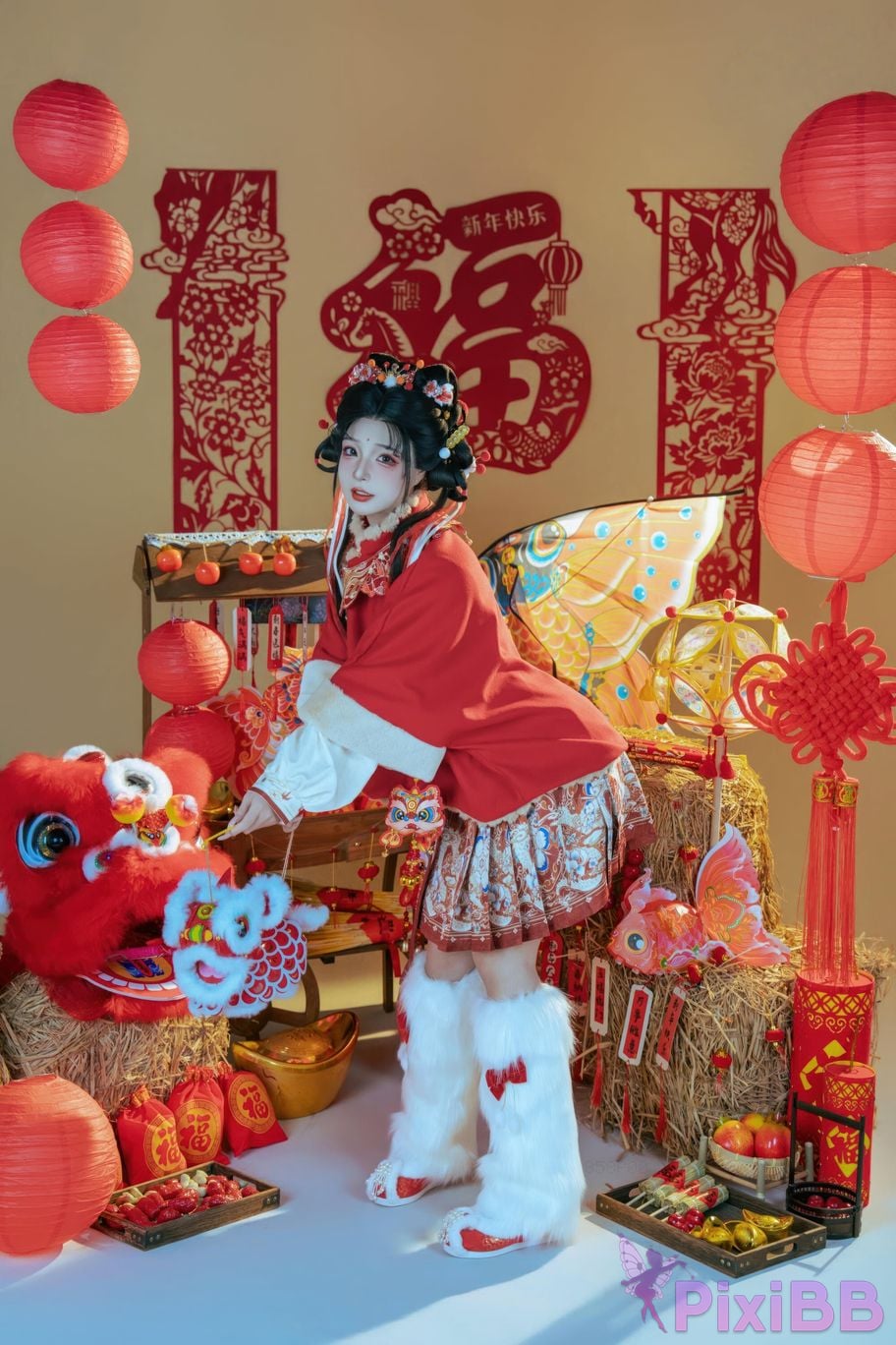 Cosplayer yuuhui Yuhui 2026 New Year Special Lion Awakening Girl PixiBB.COM 001