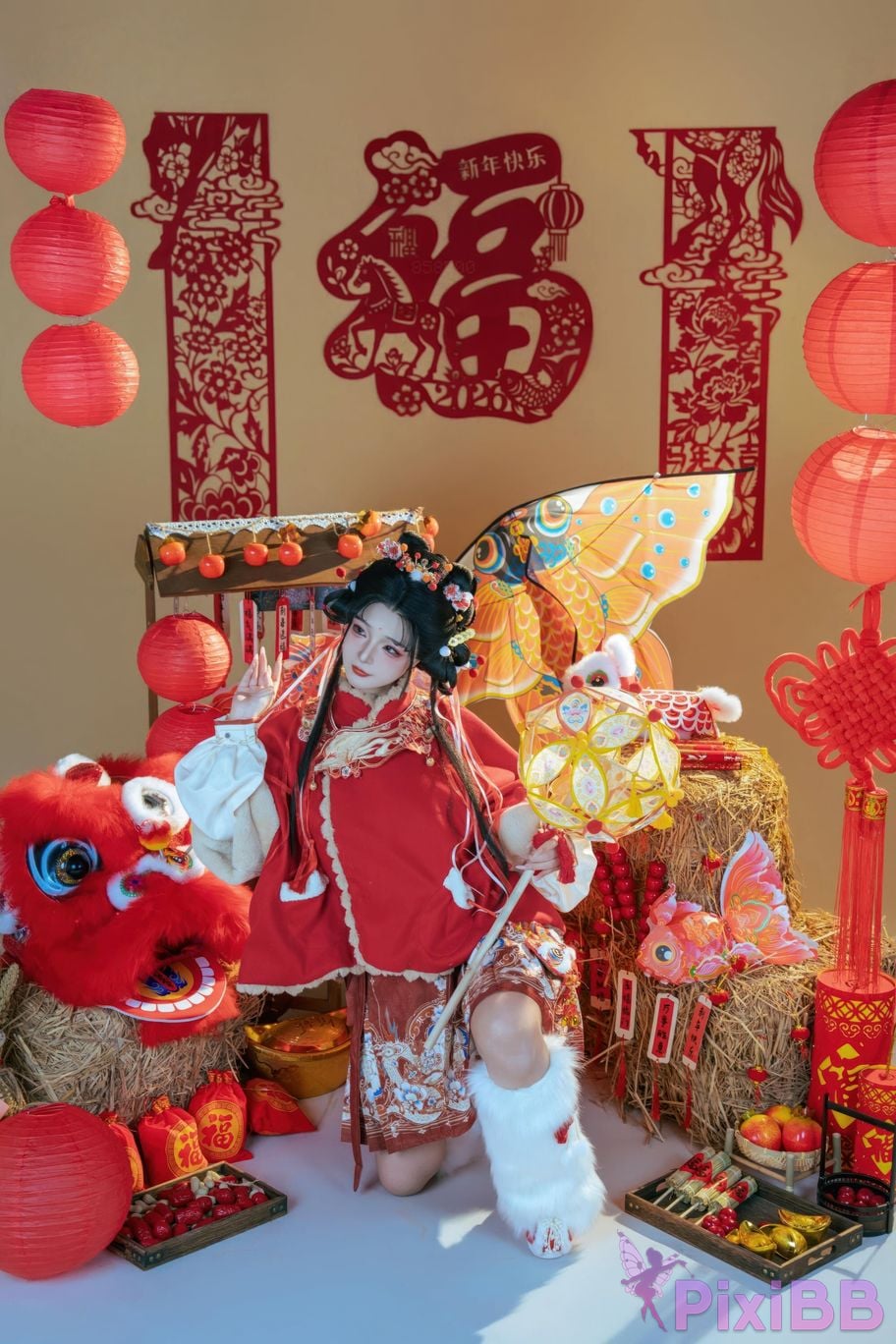 Cosplayer yuuhui Yuhui 2026 New Year Special Lion Awakening Girl PixiBB.COM 008