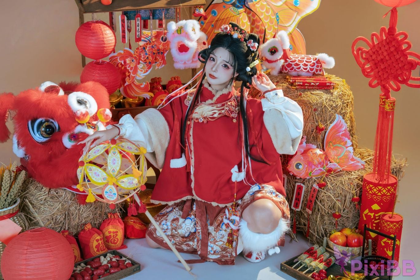 Cosplayer yuuhui Yuhui 2026 New Year Special Lion Awakening Girl PixiBB.COM 009