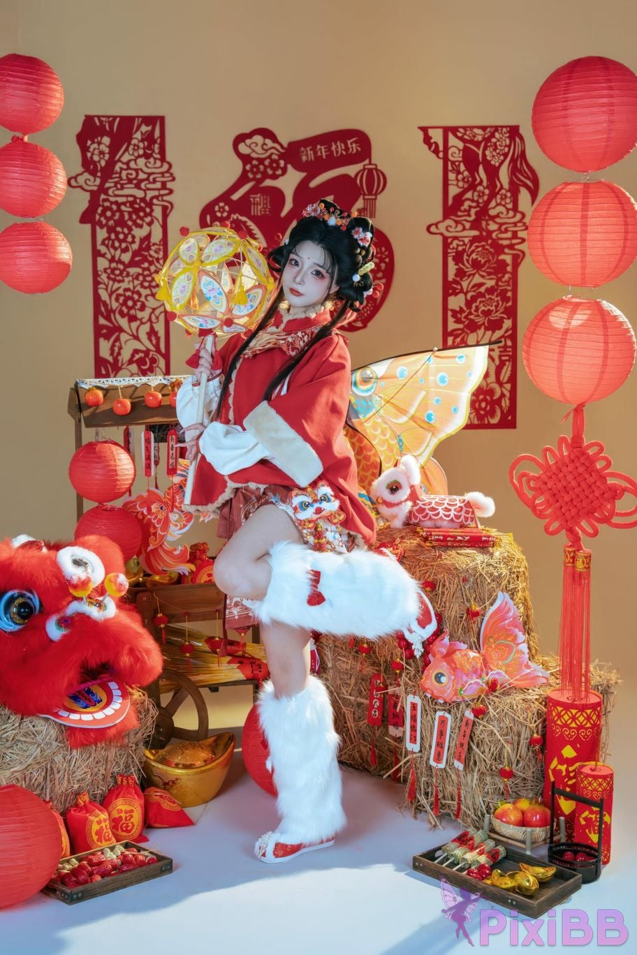 Cosplayer yuuhui Yuhui 2026 New Year Special Lion Awakening Girl PixiBB.COM 011