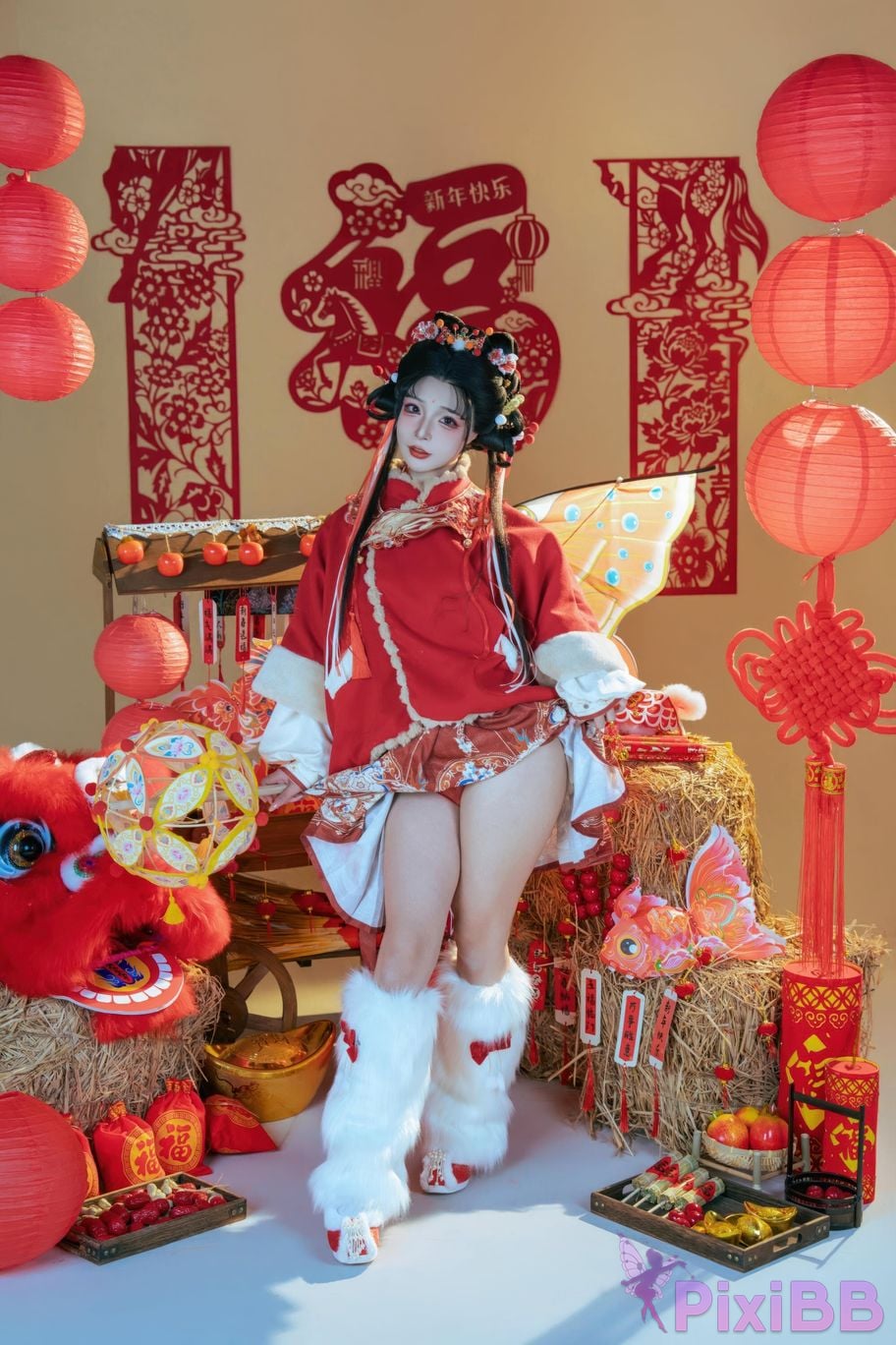 Cosplayer yuuhui Yuhui 2026 New Year Special Lion Awakening Girl PixiBB.COM 012