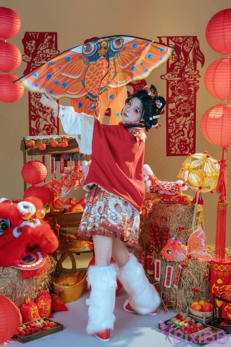 Cosplayer yuuhui Yuhui 2026 New Year Special Lion Awakening Girl PixiBB.COM 014