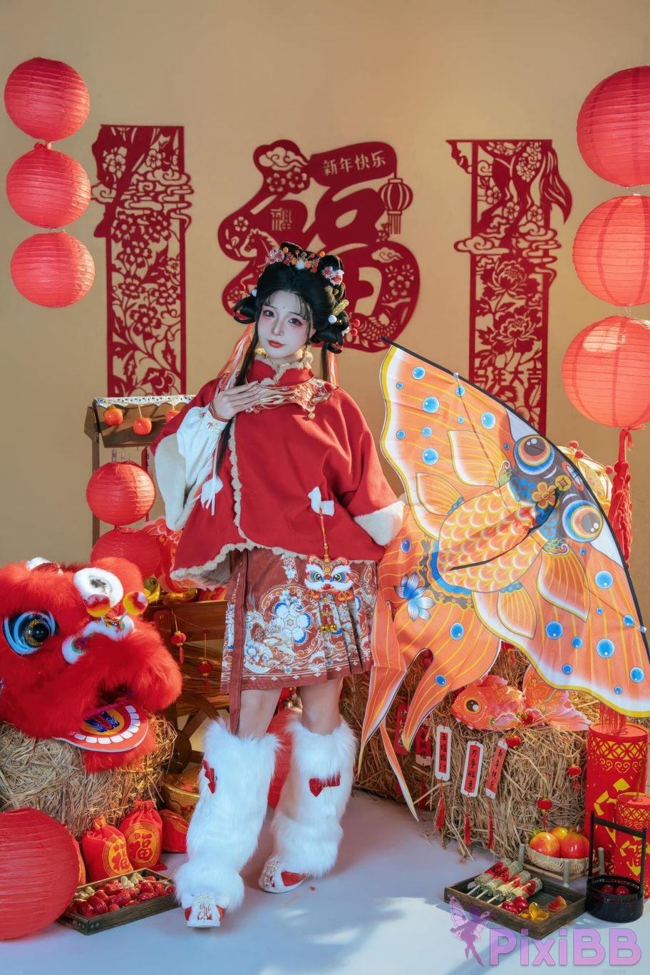 Cosplayer yuuhui Yuhui 2026 New Year Special Lion Awakening Girl PixiBB.COM 015