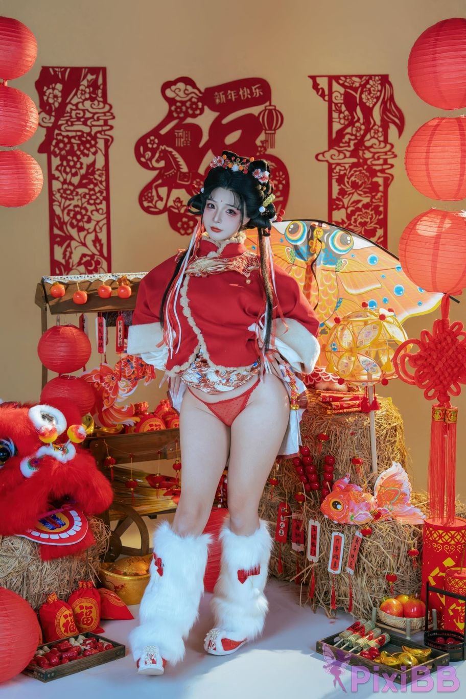 Cosplayer yuuhui Yuhui 2026 New Year Special Lion Awakening Girl PixiBB.COM 017