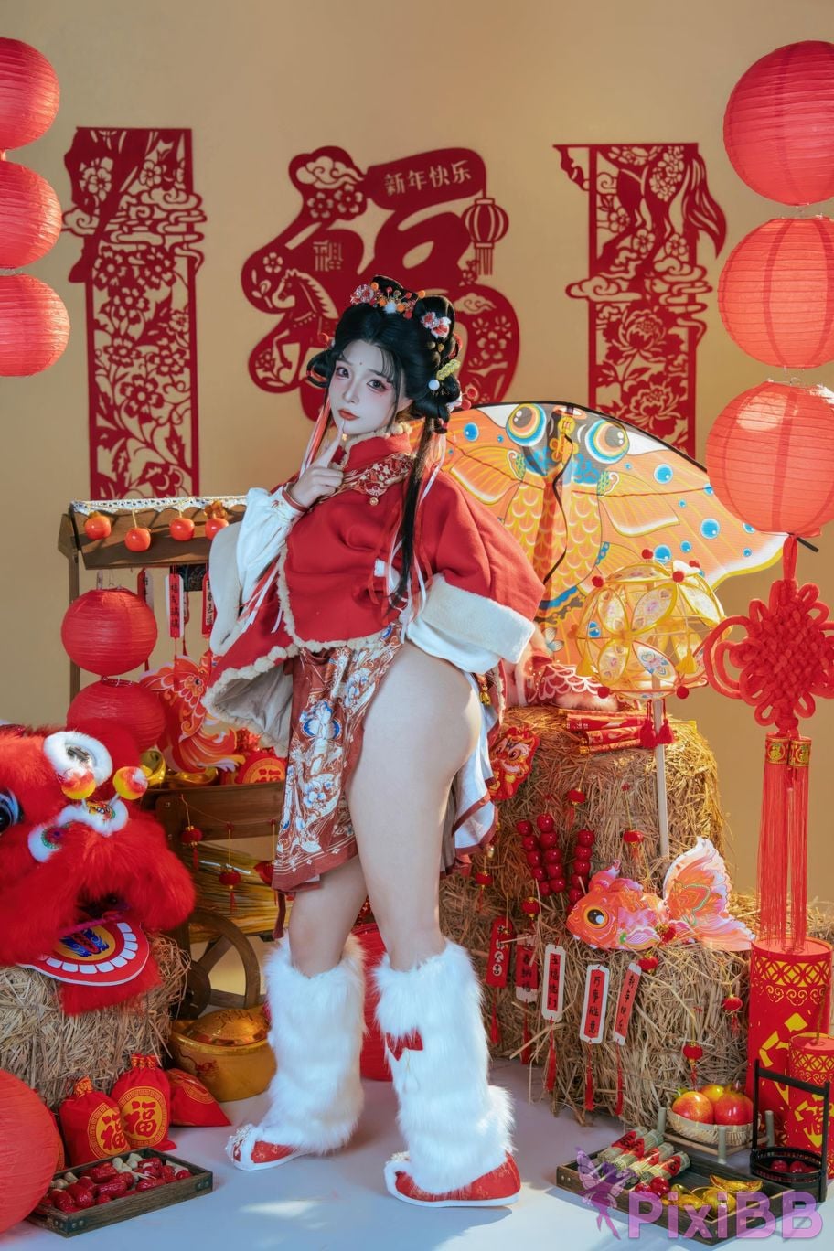 Cosplayer yuuhui Yuhui 2026 New Year Special Lion Awakening Girl PixiBB.COM 019