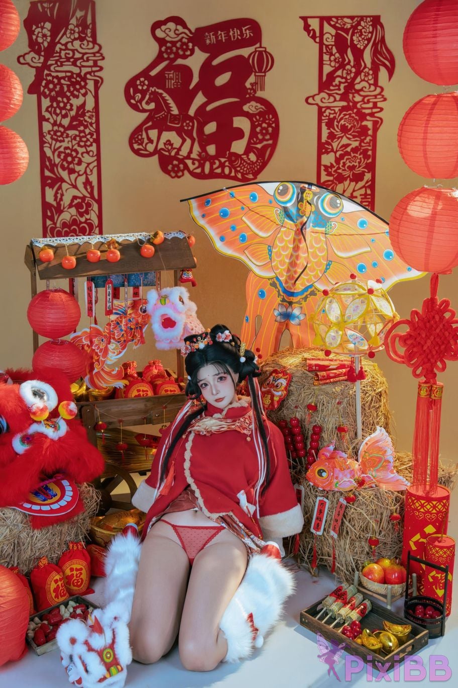 Cosplayer yuuhui Yuhui 2026 New Year Special Lion Awakening Girl PixiBB.COM 021