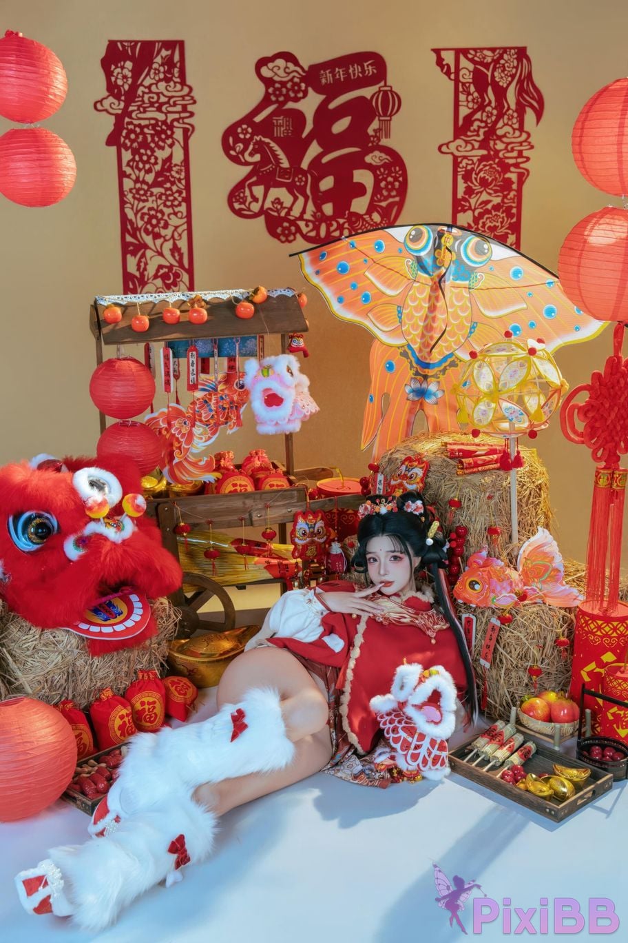 Cosplayer yuuhui Yuhui 2026 New Year Special Lion Awakening Girl PixiBB.COM 029