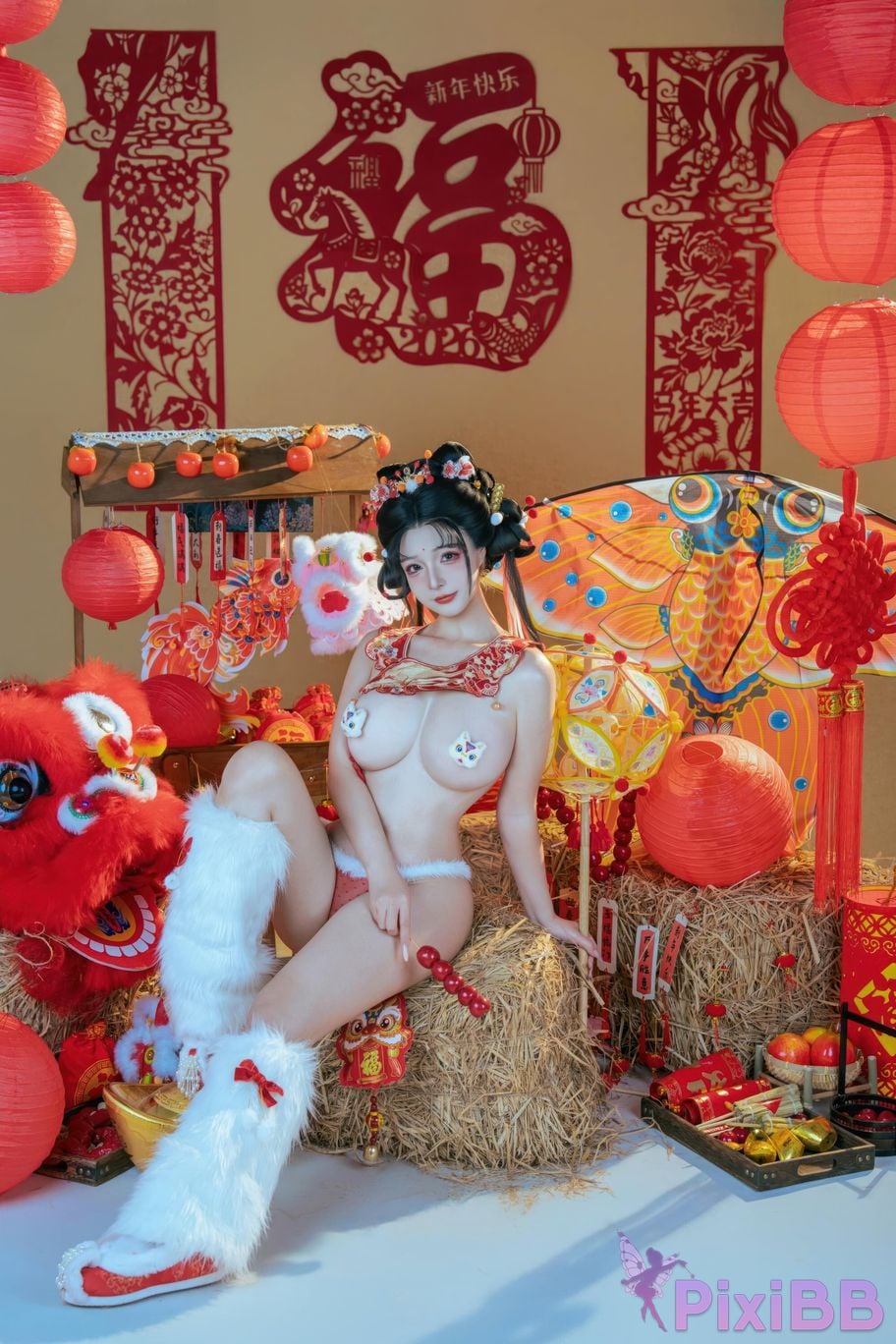 Cosplayer yuuhui Yuhui 2026 New Year Special Lion Awakening Girl PixiBB.COM 032