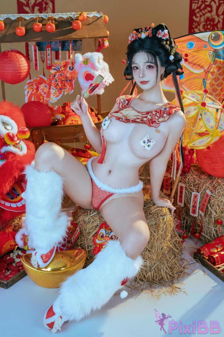 Cosplayer yuuhui Yuhui 2026 New Year Special Lion Awakening Girl PixiBB.COM 033