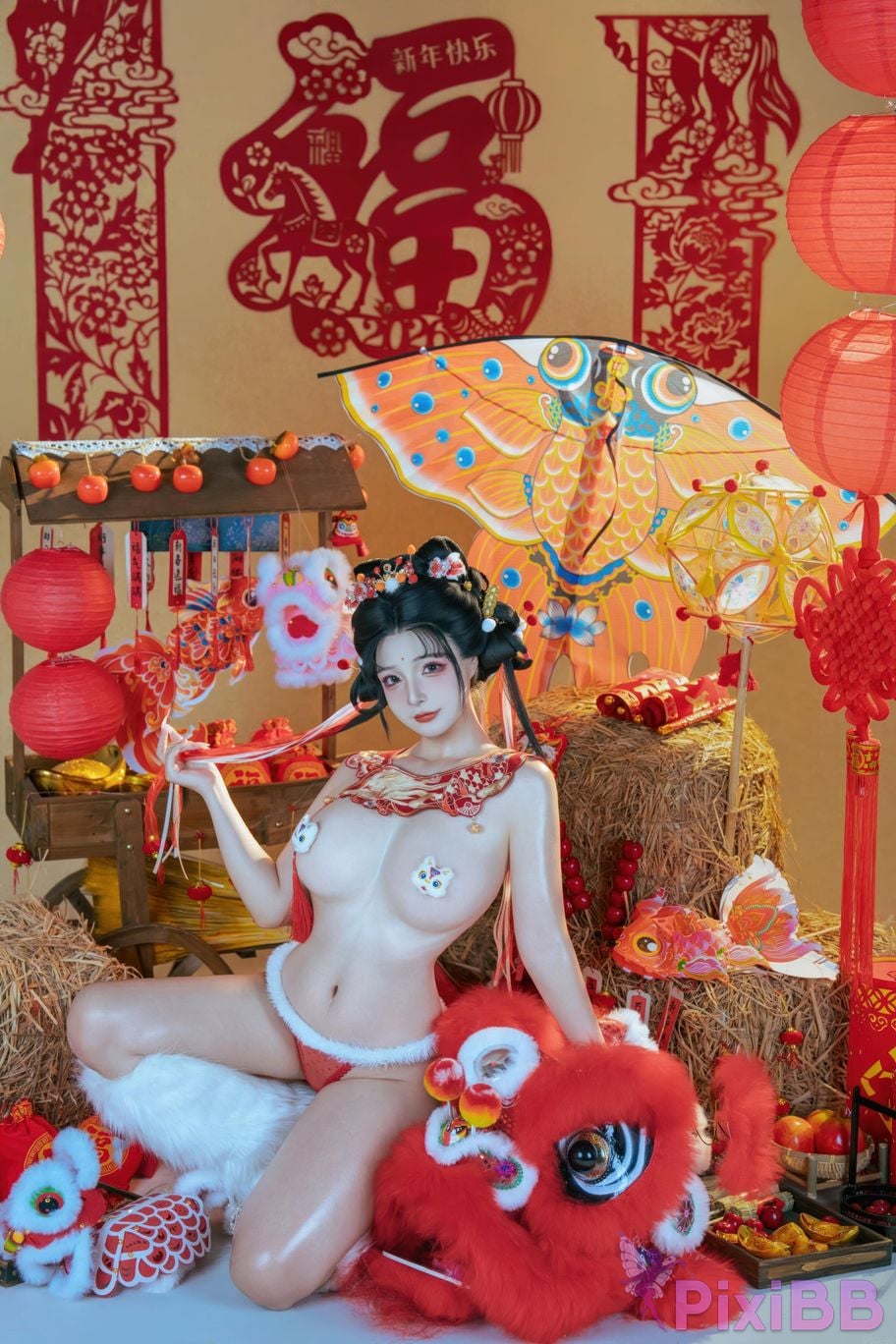 Cosplayer yuuhui Yuhui 2026 New Year Special Lion Awakening Girl PixiBB.COM 044