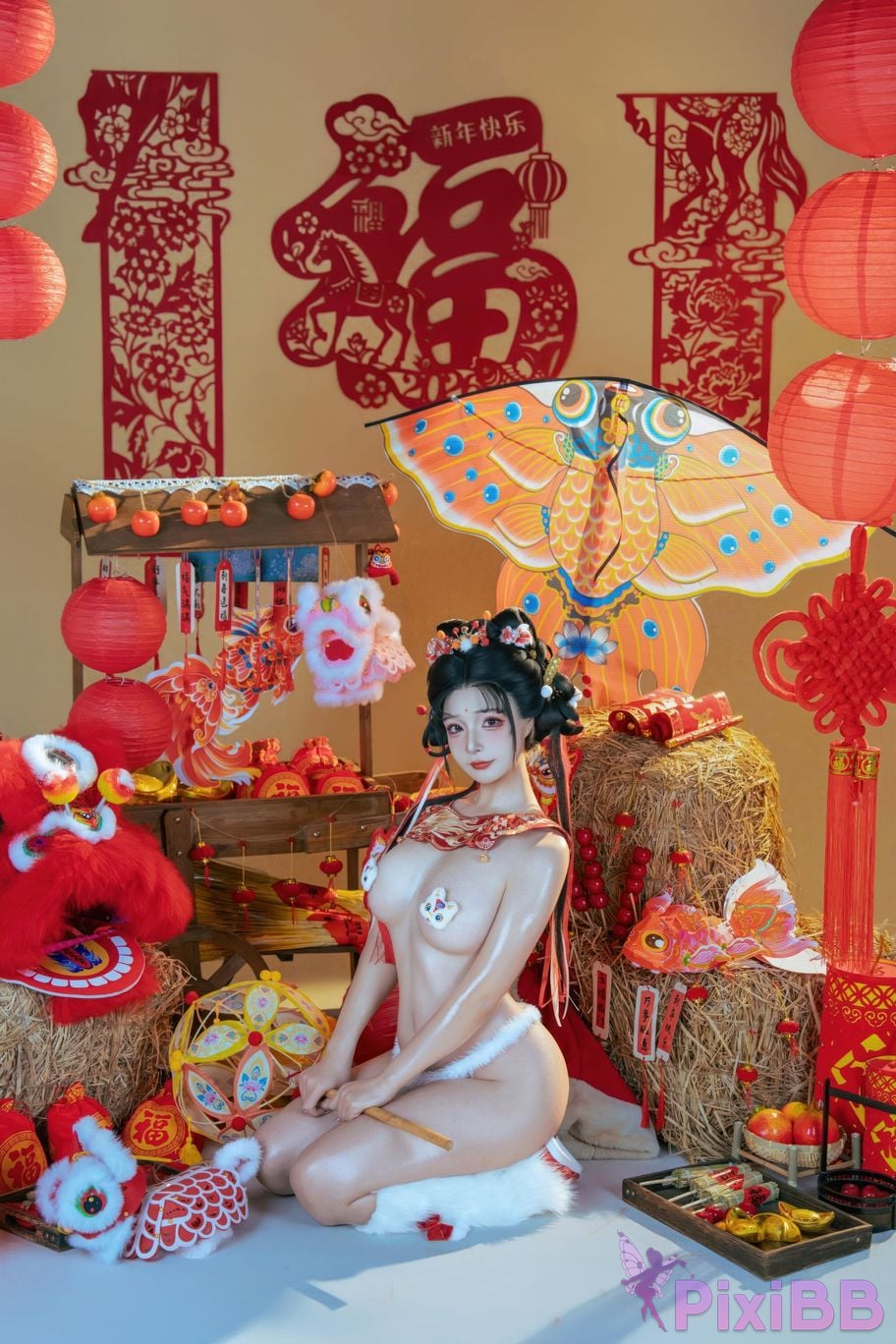 Cosplayer yuuhui Yuhui 2026 New Year Special Lion Awakening Girl PixiBB.COM 050