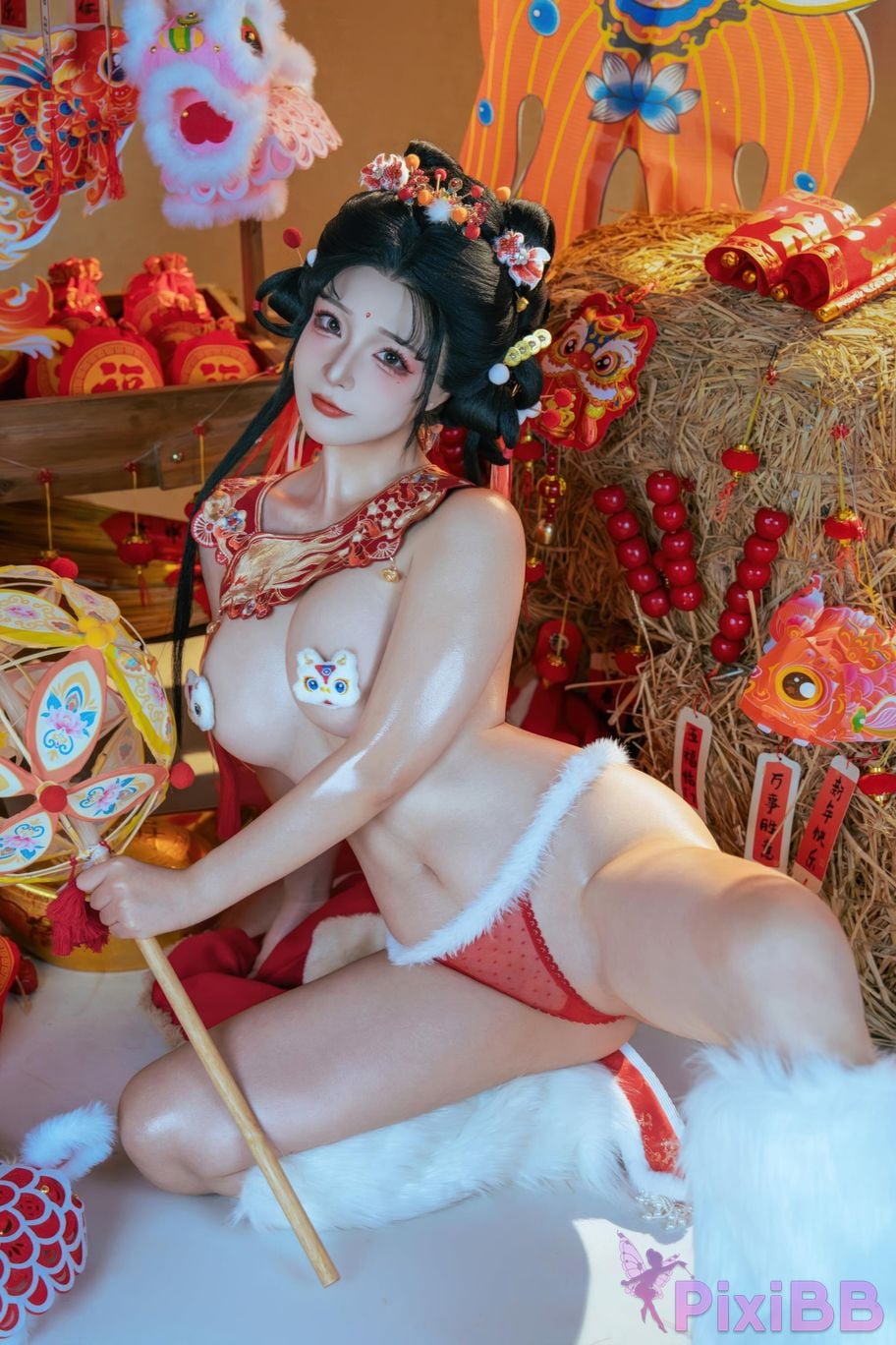 Cosplayer yuuhui Yuhui 2026 New Year Special Lion Awakening Girl PixiBB.COM 053