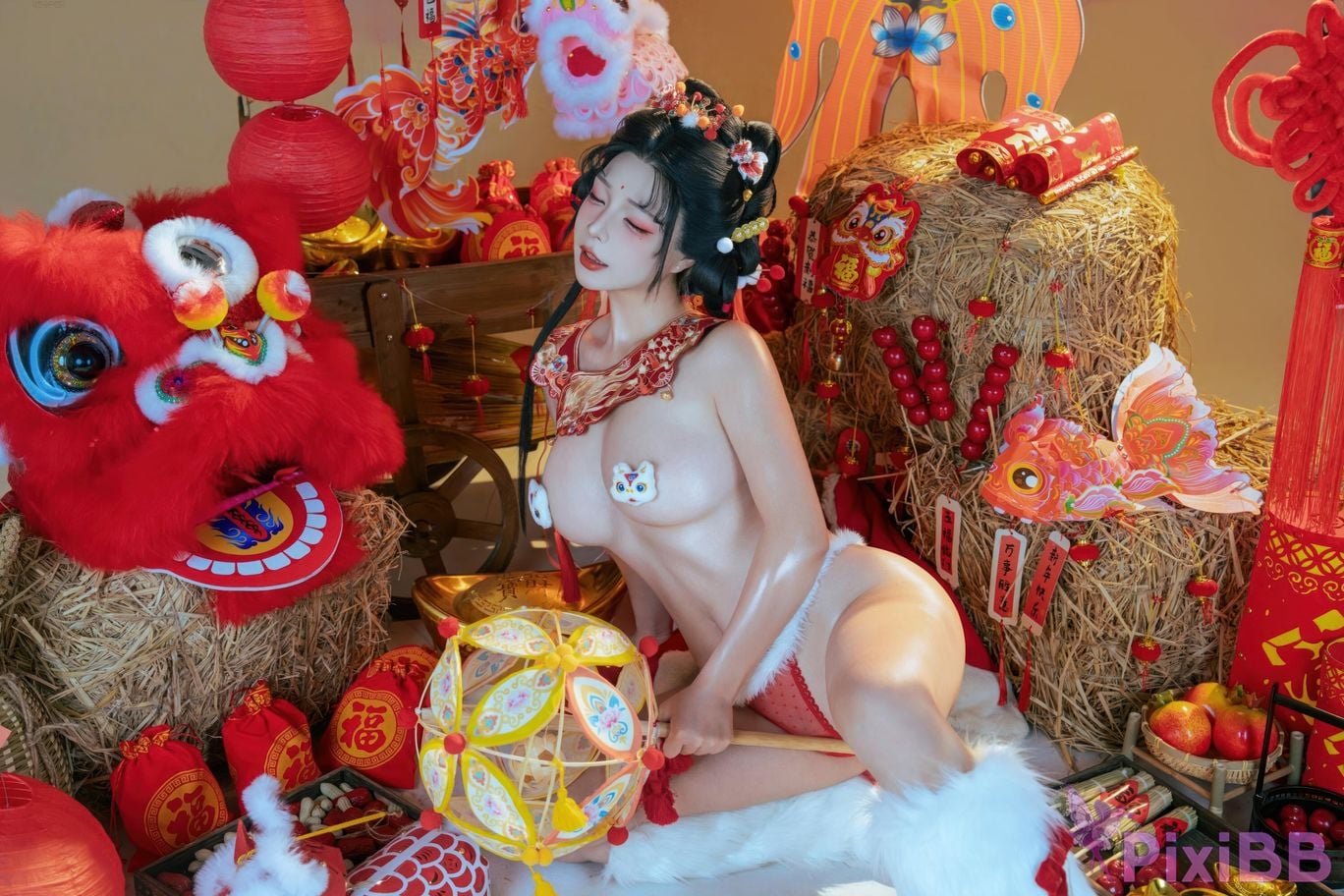 Cosplayer yuuhui Yuhui 2026 New Year Special Lion Awakening Girl PixiBB.COM 054