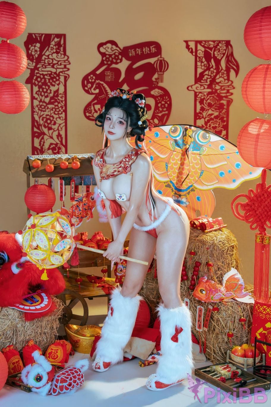 Cosplayer yuuhui Yuhui 2026 New Year Special Lion Awakening Girl PixiBB.COM 061