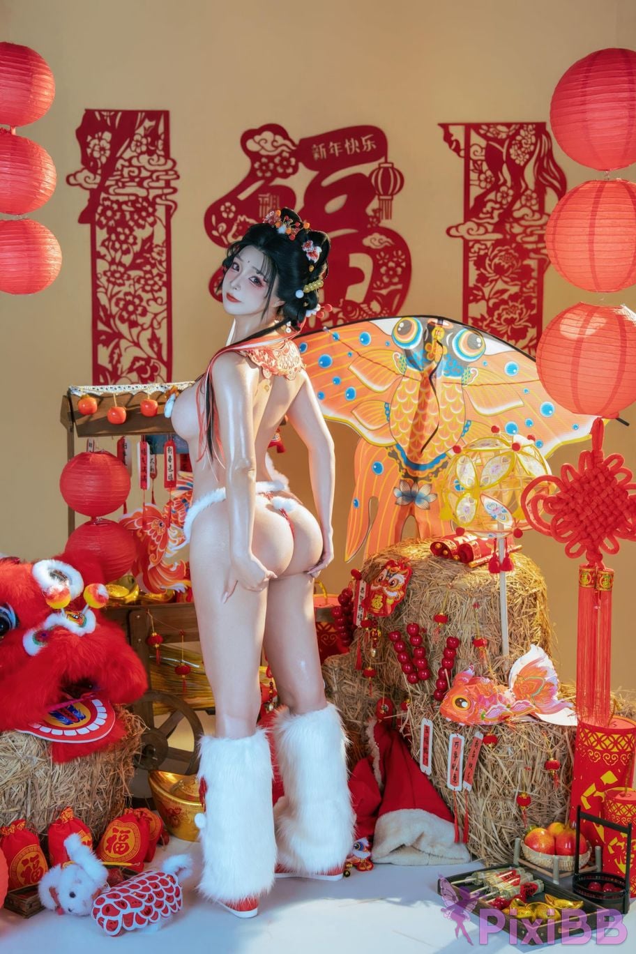 Cosplayer yuuhui Yuhui 2026 New Year Special Lion Awakening Girl PixiBB.COM 066