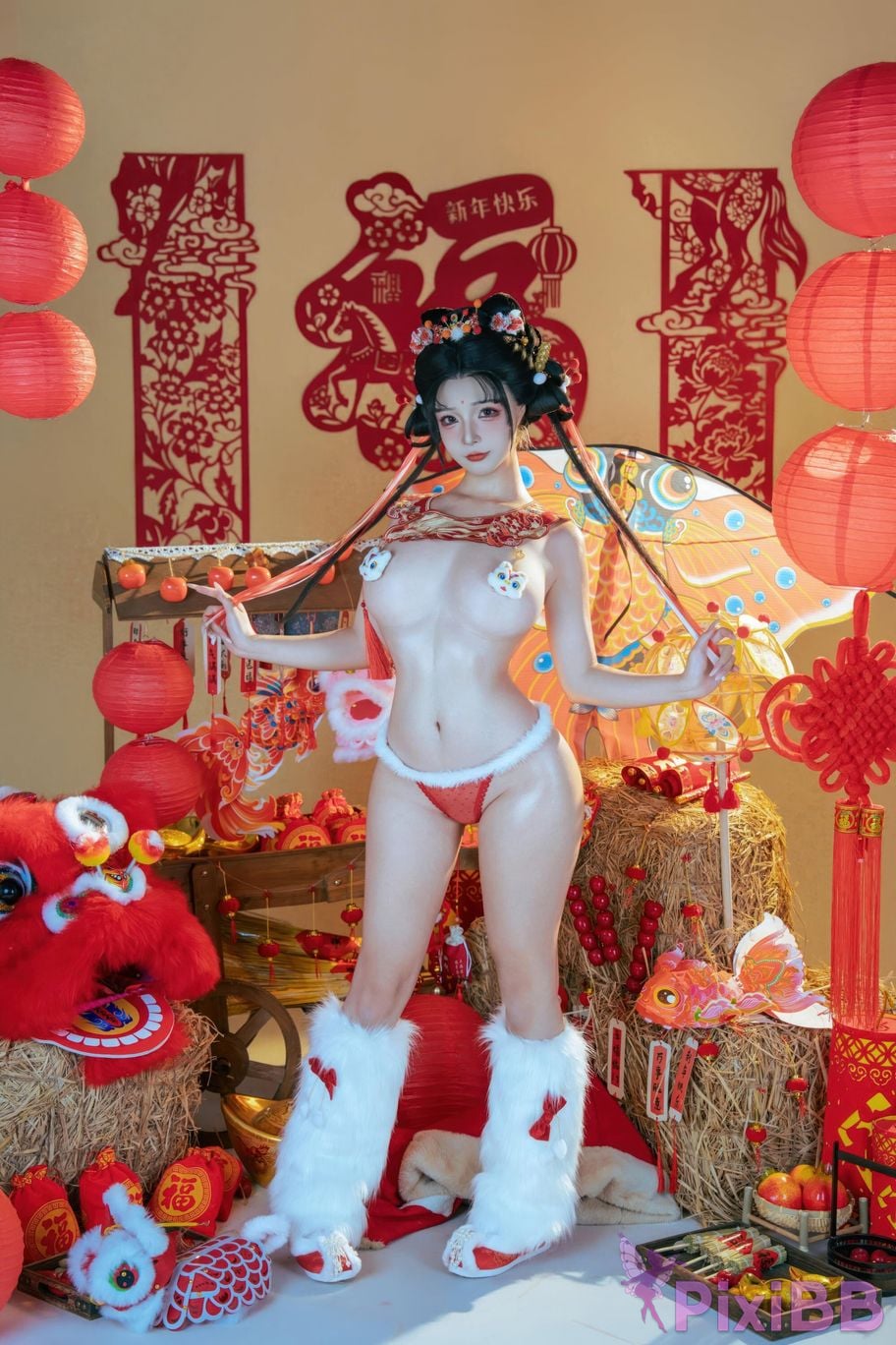 Cosplayer yuuhui Yuhui 2026 New Year Special Lion Awakening Girl PixiBB.COM 070