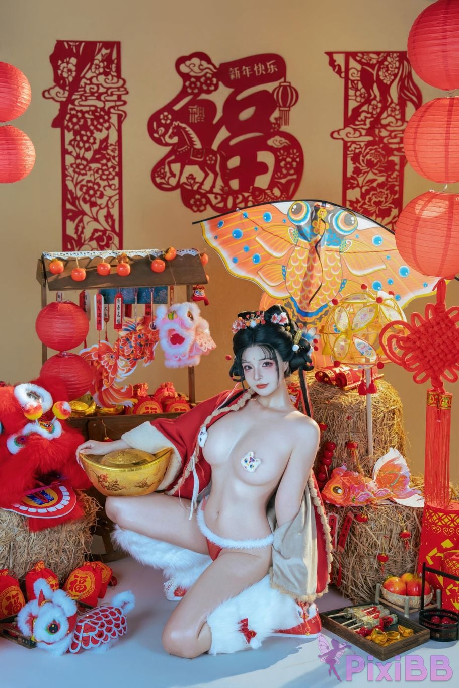 Cosplayer yuuhui Yuhui 2026 New Year Special Lion Awakening Girl PixiBB.COM 075