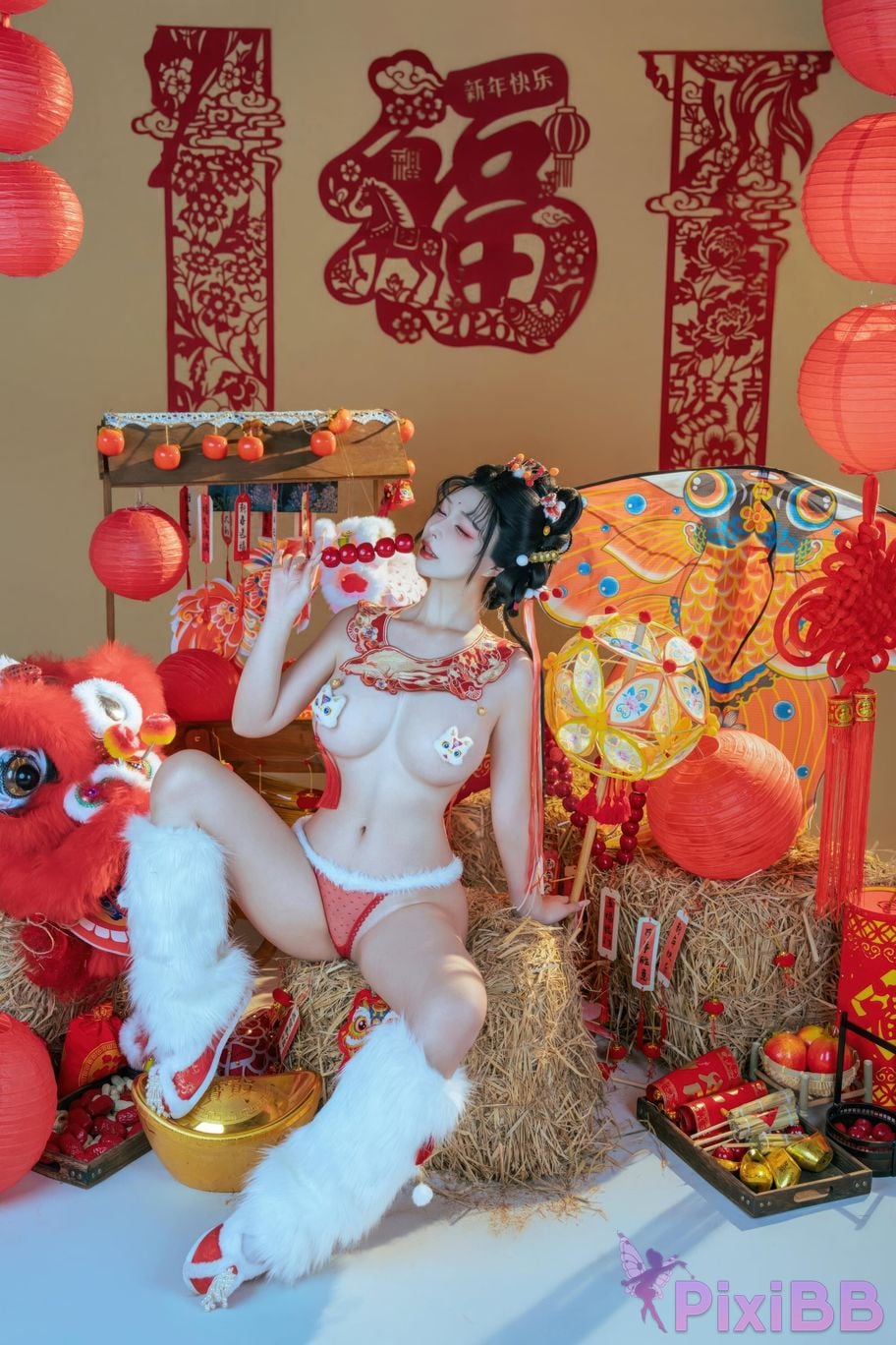 Cosplayer yuuhui Yuhui 2026 New Year Special Lion Awakening Girl PixiBB.COM 088