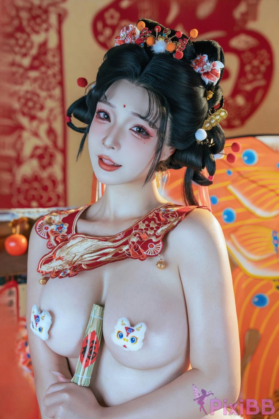 Cosplayer yuuhui Yuhui 2026 New Year Special Lion Awakening Girl PixiBB.COM 091