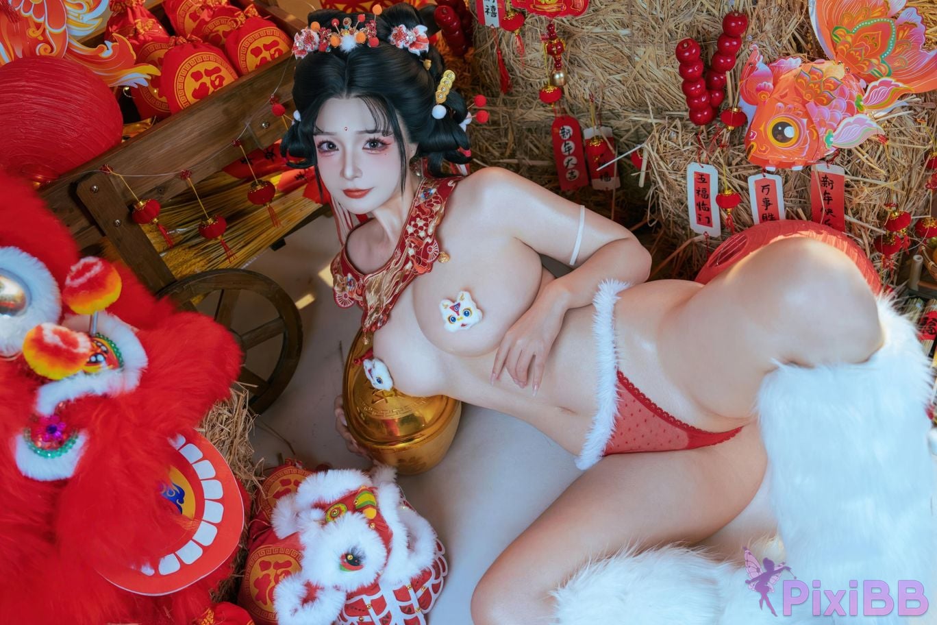 Cosplayer yuuhui Yuhui 2026 New Year Special Lion Awakening Girl PixiBB.COM 095