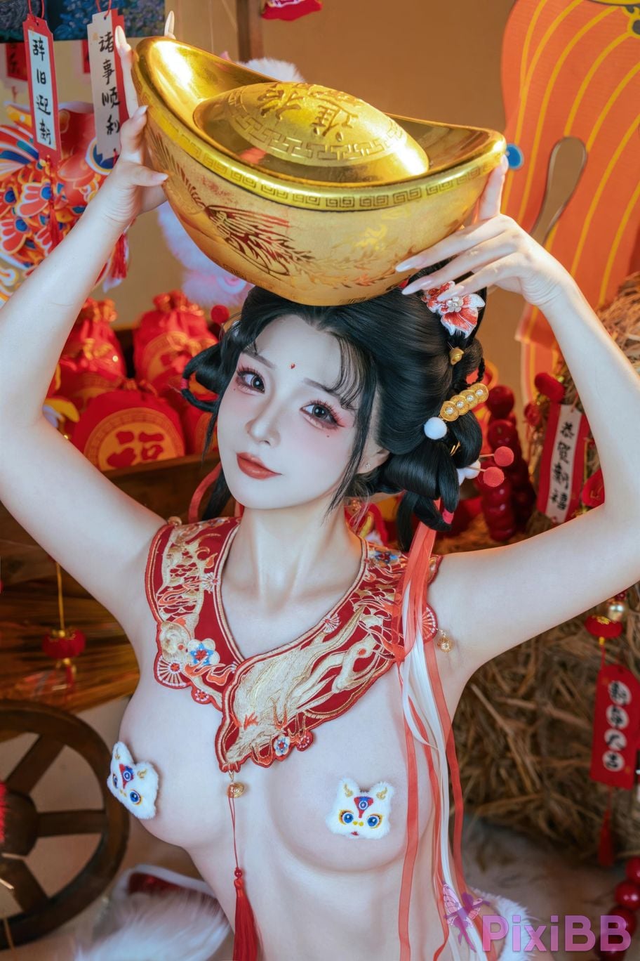 Cosplayer yuuhui Yuhui 2026 New Year Special Lion Awakening Girl PixiBB.COM 098