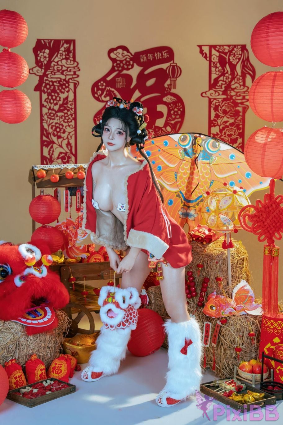 Cosplayer yuuhui Yuhui 2026 New Year Special Lion Awakening Girl PixiBB.COM 115