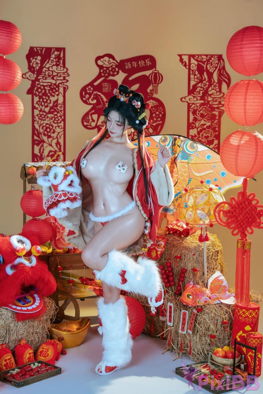 Cosplayer yuuhui Yuhui 2026 New Year Special Lion Awakening Girl PixiBB.COM 116