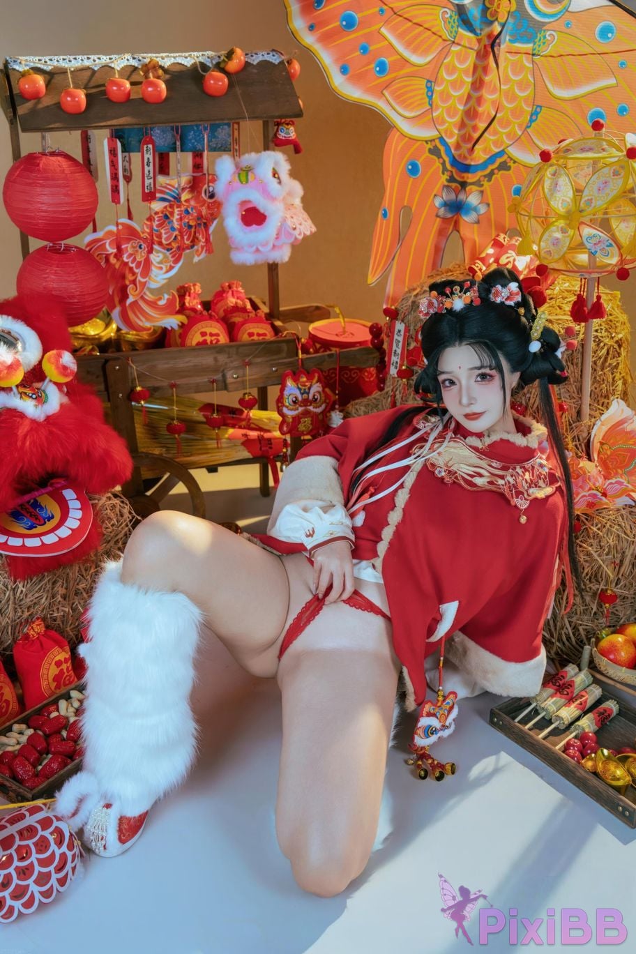 Cosplayer yuuhui Yuhui 2026 New Year Special Lion Awakening Girl PixiBB.COM 125