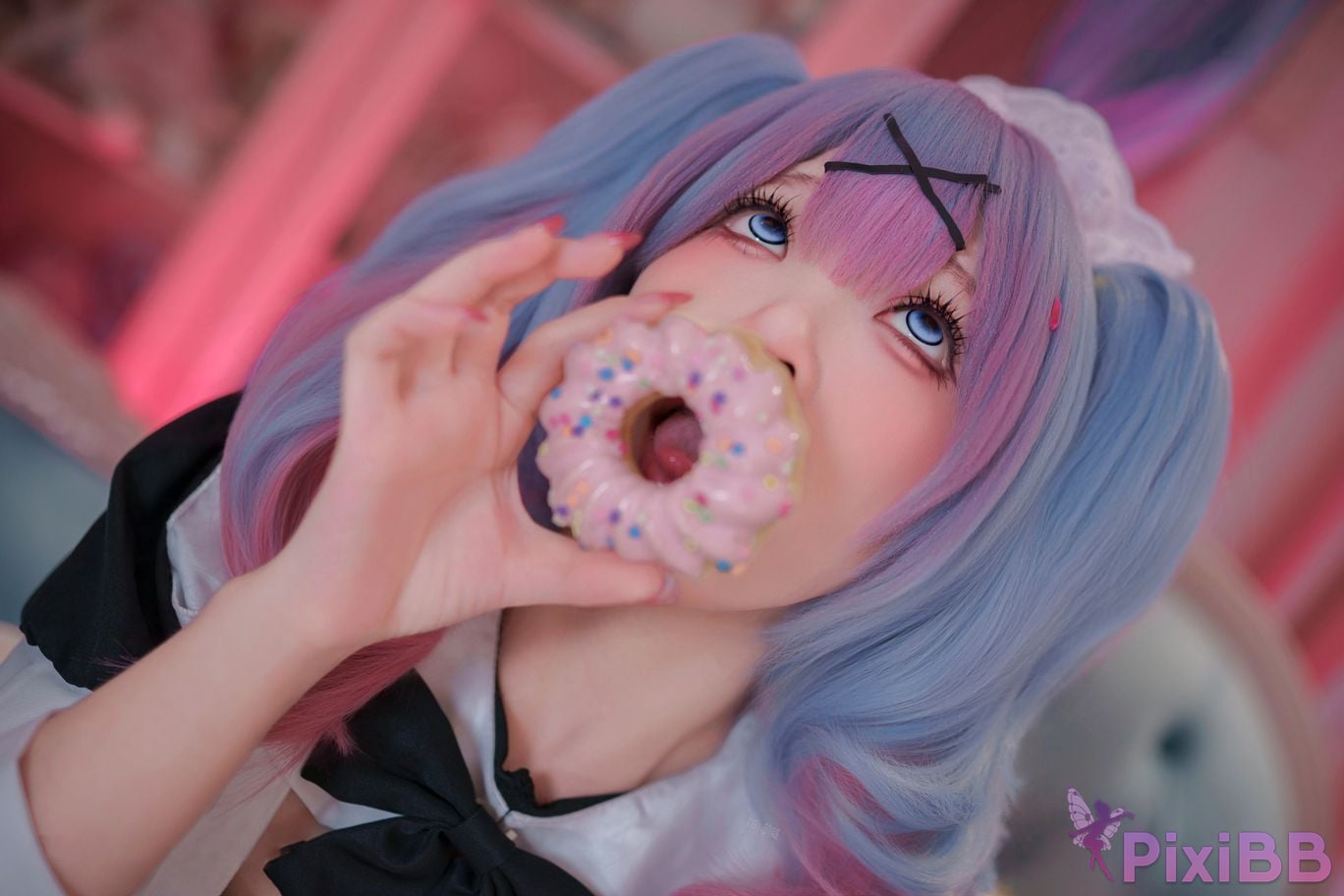 Cosplayer Bangni Bonnie Hatsune Miku rabbit hole maid PixiBB.COM 025