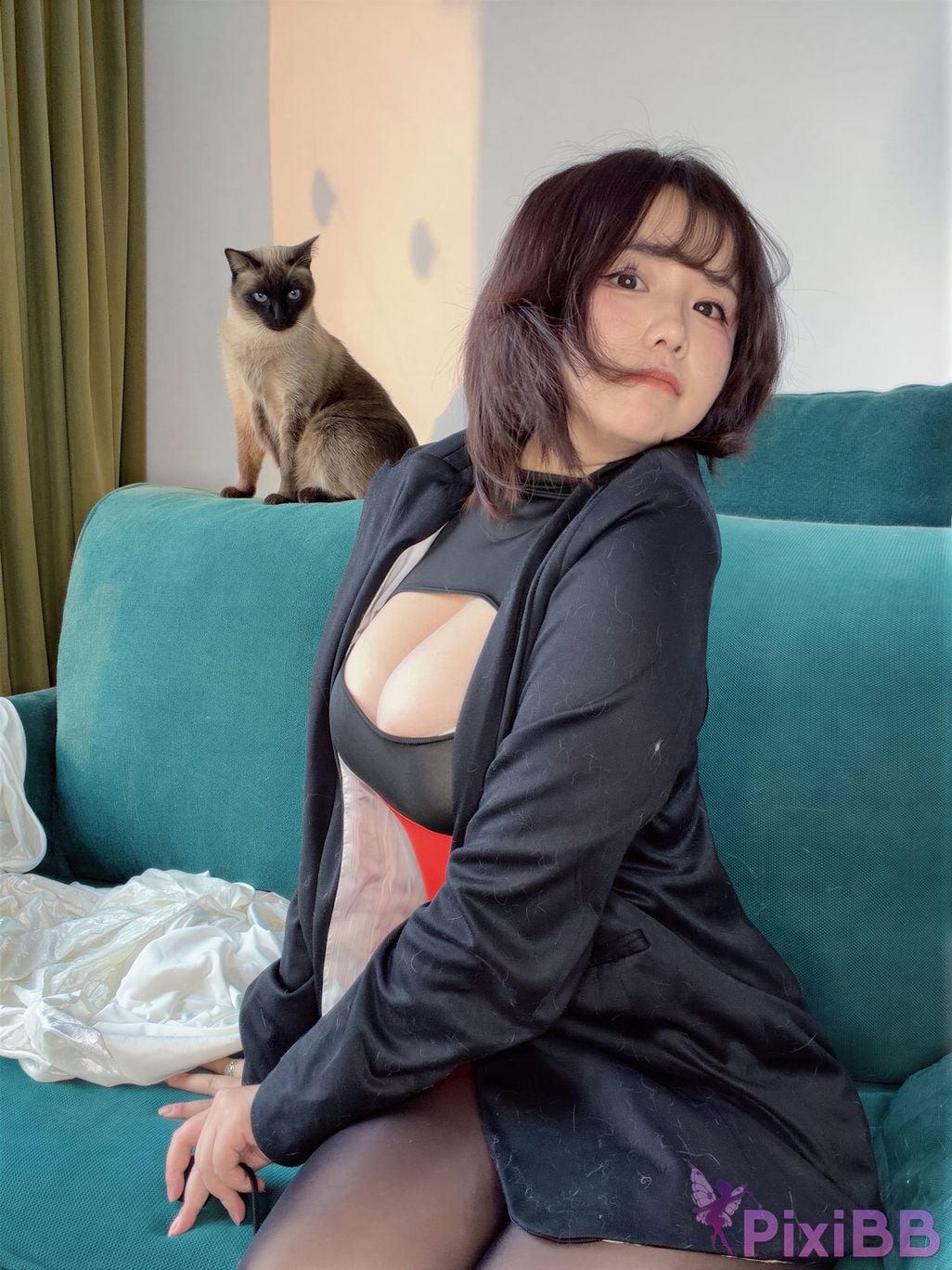 Cosplayer Ah Ban is very happy today Social animal selfie PixiBB.COM 068