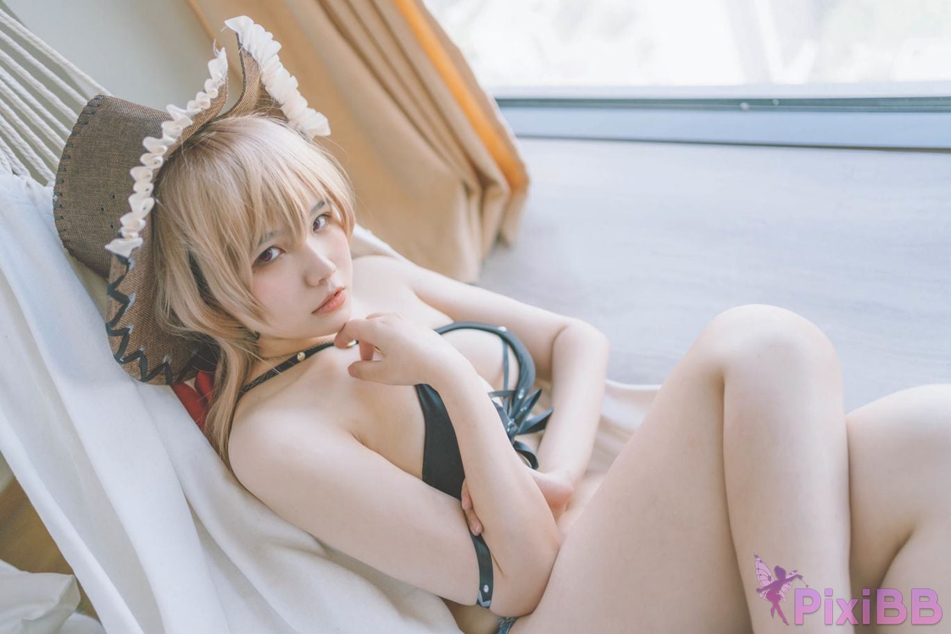 Cosplayer Ah Ban is very happy today azur lane jean bart swimsuit PixiBB.COM 007