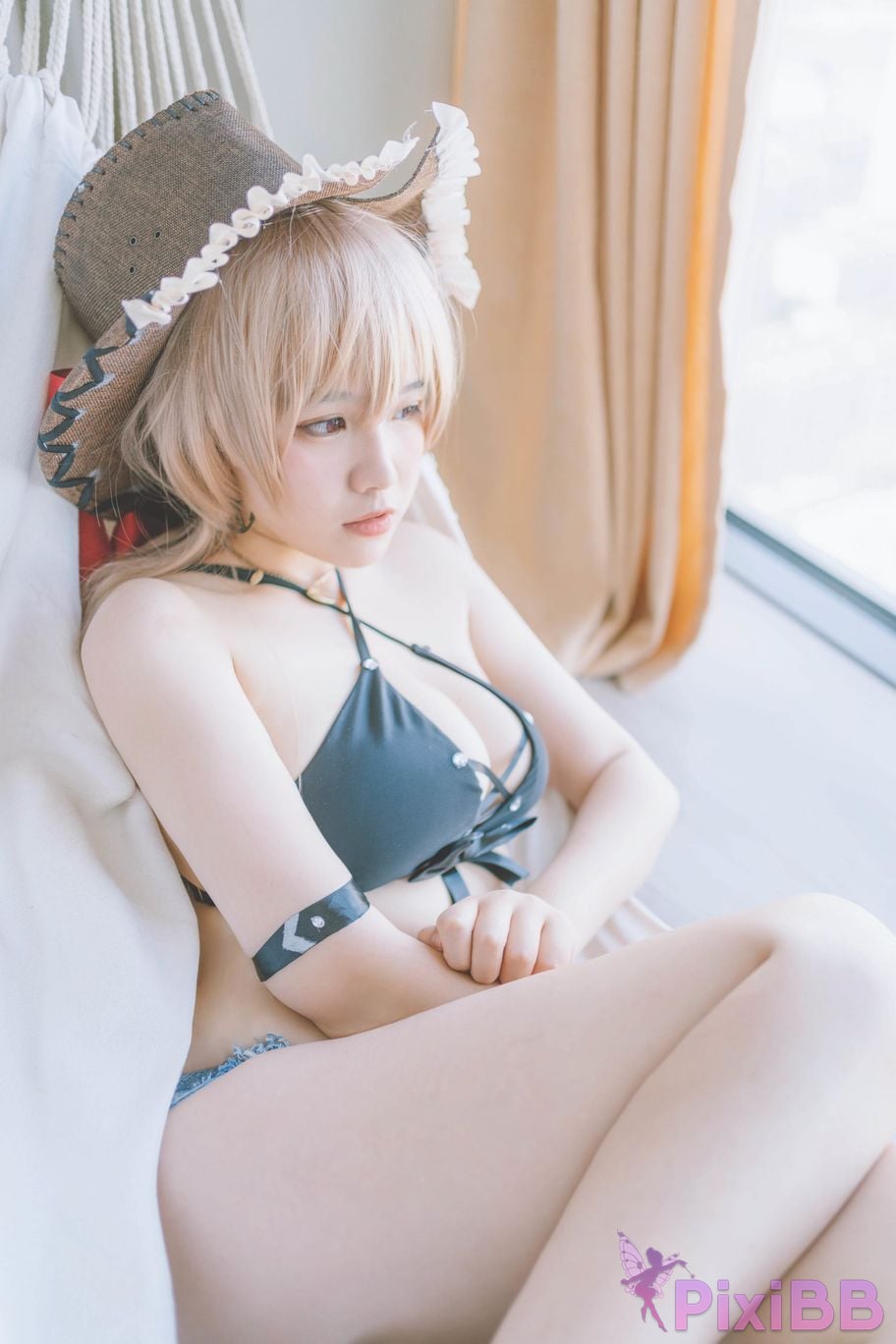 Cosplayer Ah Ban is very happy today azur lane jean bart swimsuit PixiBB.COM 009