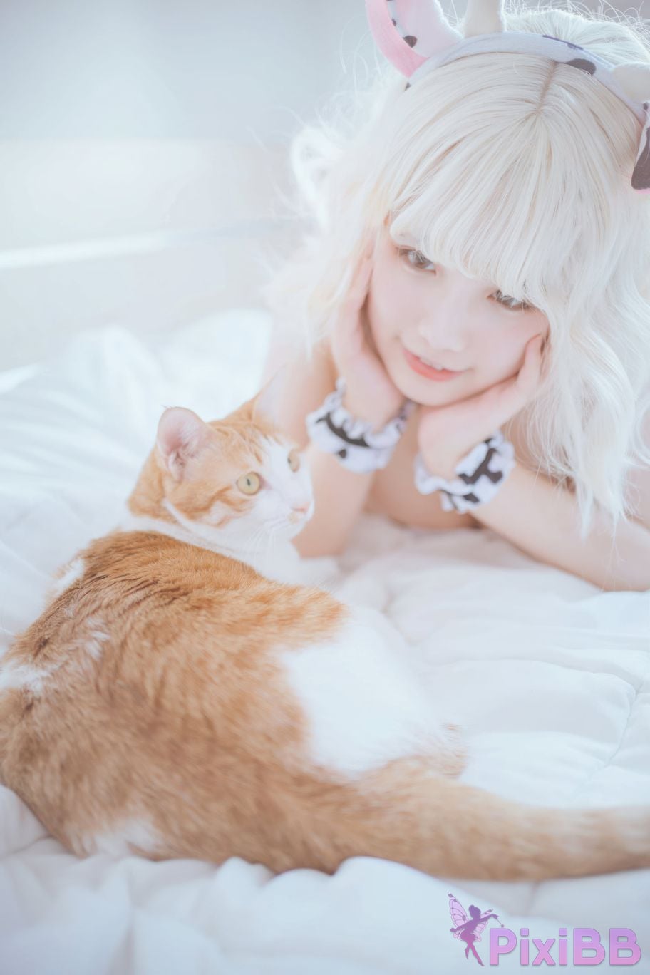 Cosplayer Ah Ban is very happy today cow bikini PixiBB.COM 019