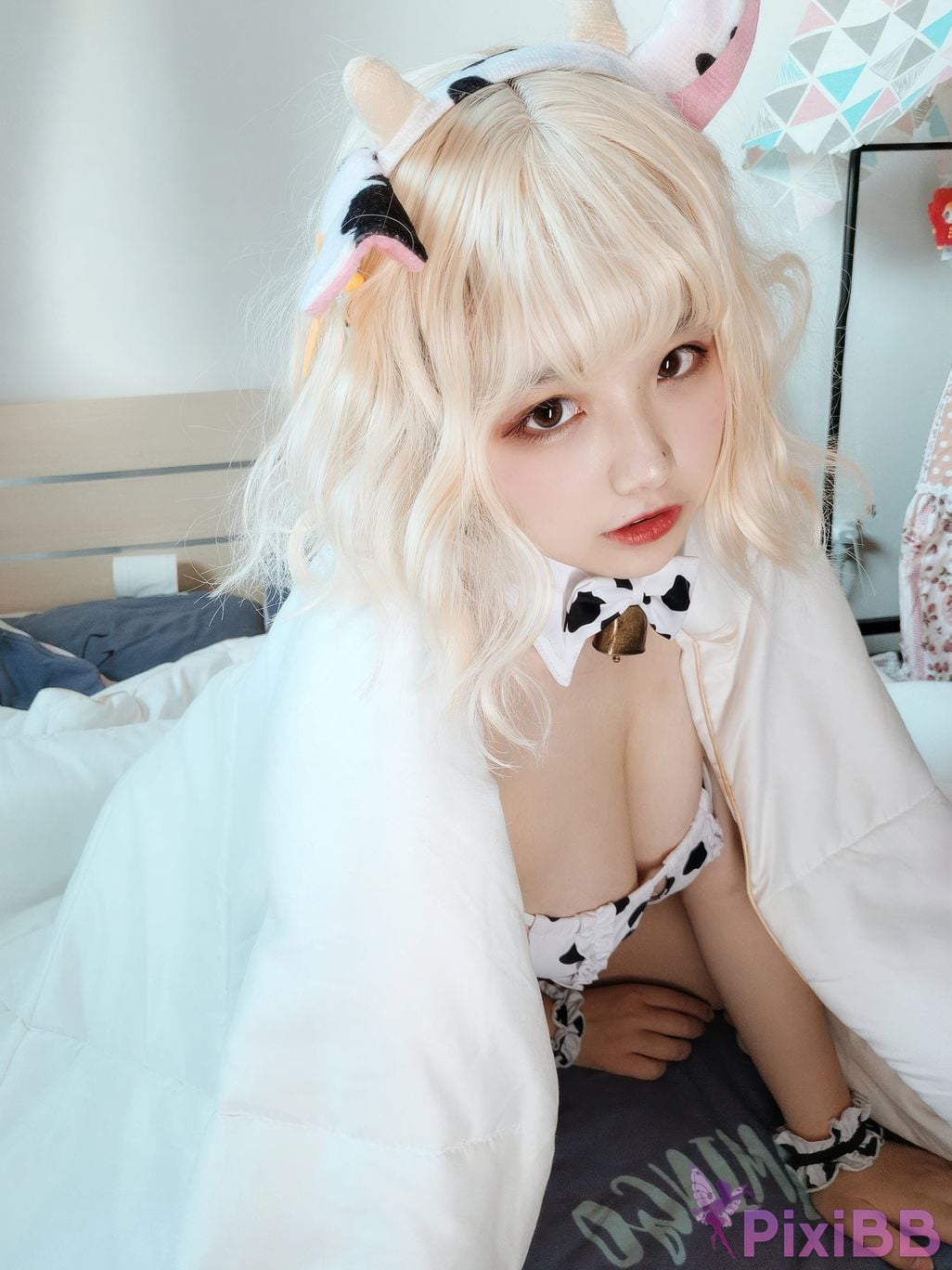 Cosplayer Ah Ban is very happy today cow bikini PixiBB.COM 042