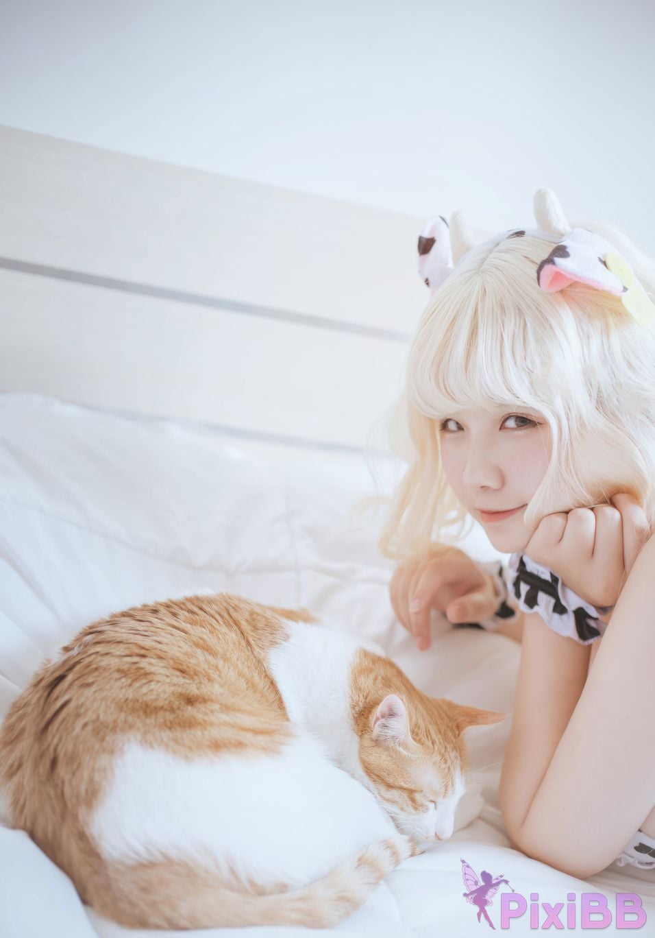 Cosplayer Ah Ban is very happy today cow bikini PixiBB.COM 049