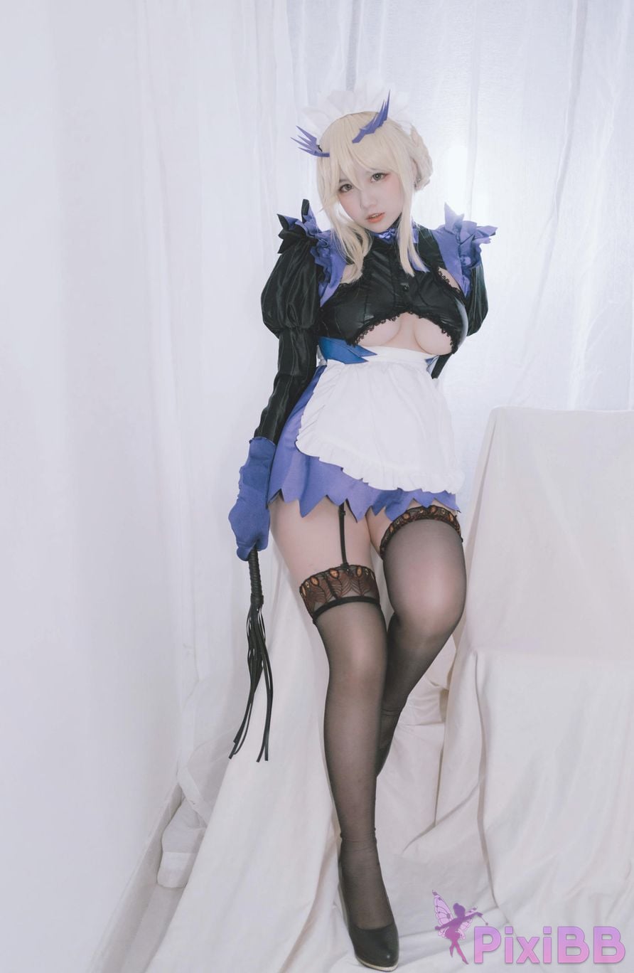 Cosplayer Ah Ban is very happy today FGO Black gun stupid maid PixiBB.COM 003