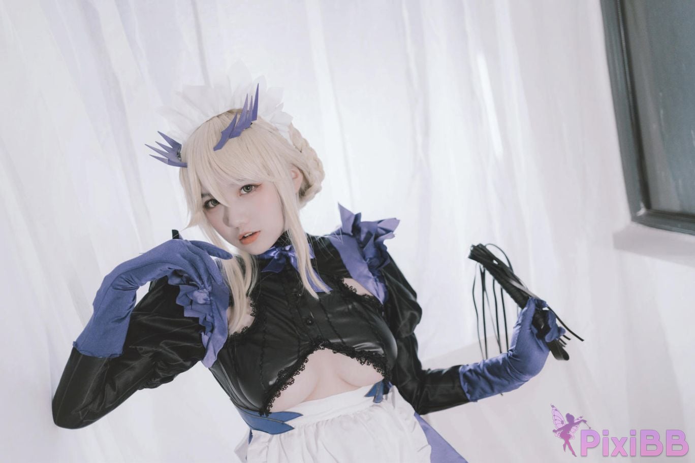 Cosplayer Ah Ban is very happy today FGO Black gun stupid maid PixiBB.COM 005