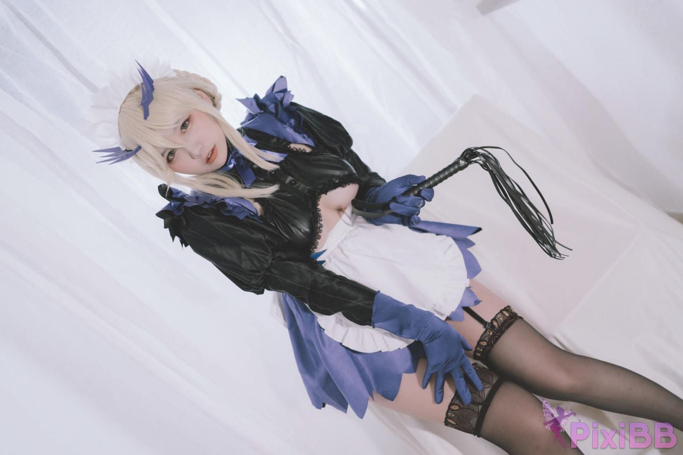 Cosplayer Ah Ban is very happy today FGO Black gun stupid maid PixiBB.COM 006