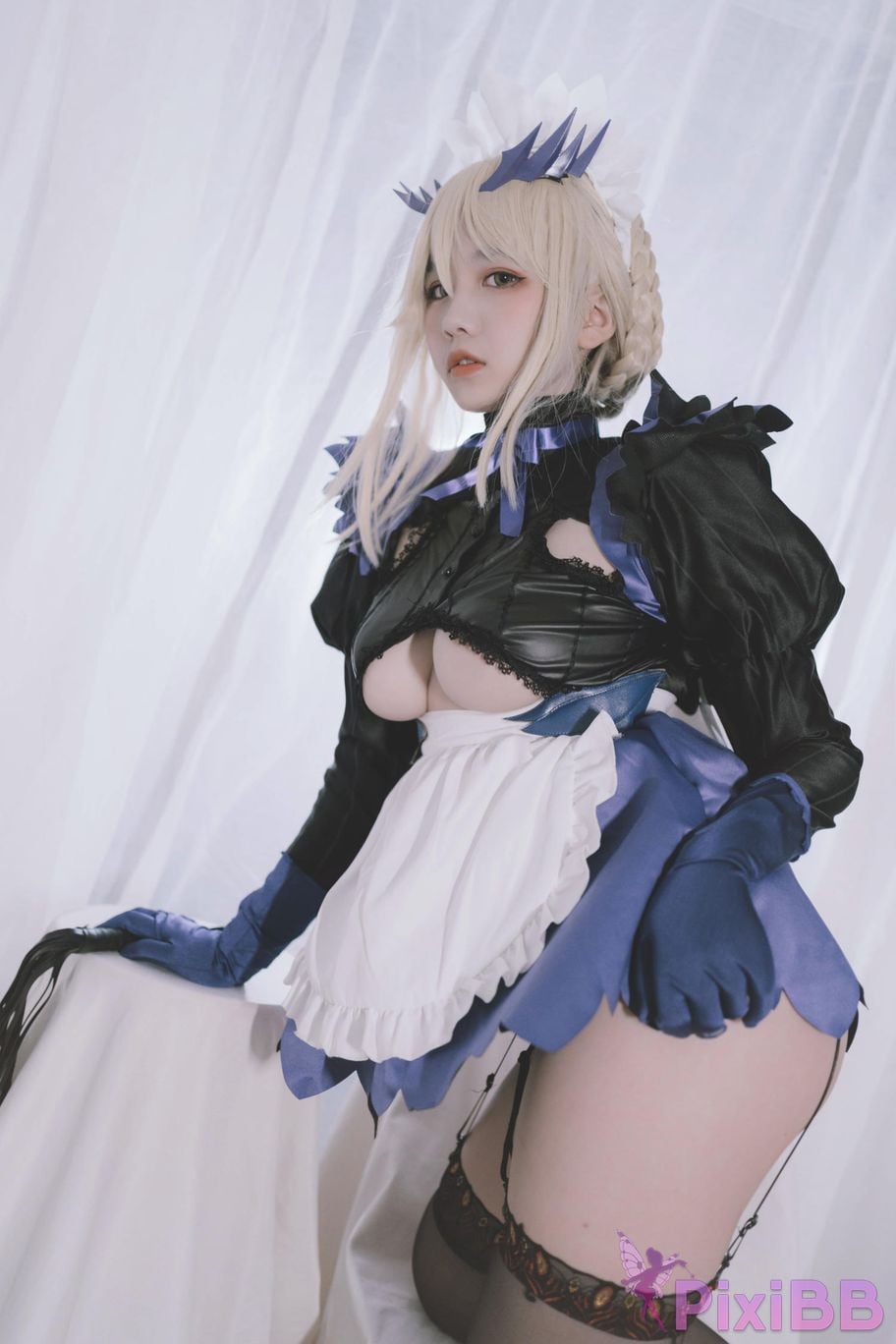 Cosplayer Ah Ban is very happy today FGO Black gun stupid maid PixiBB.COM 009