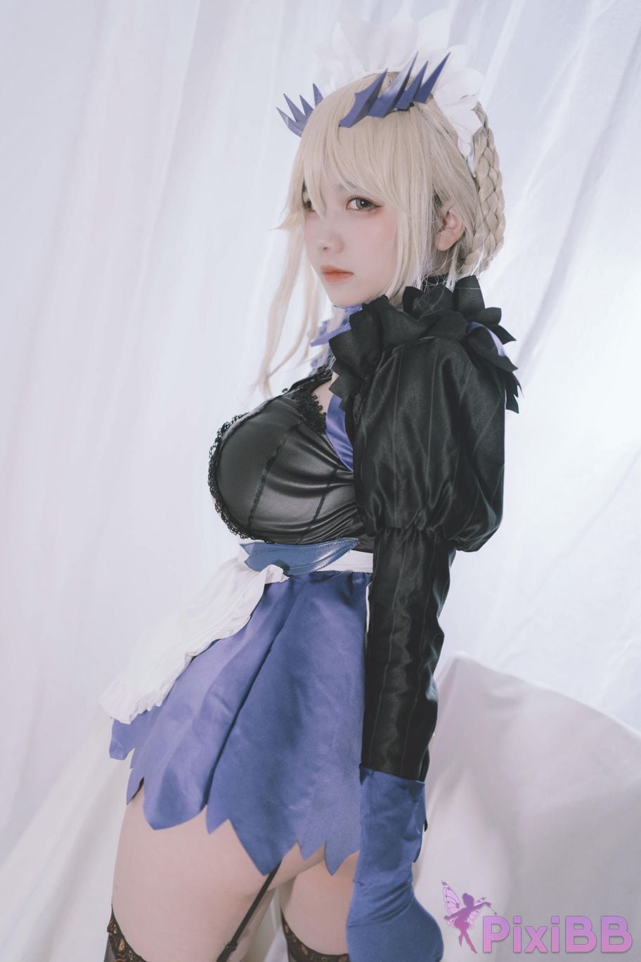 Cosplayer Ah Ban is very happy today FGO Black gun stupid maid PixiBB.COM 010